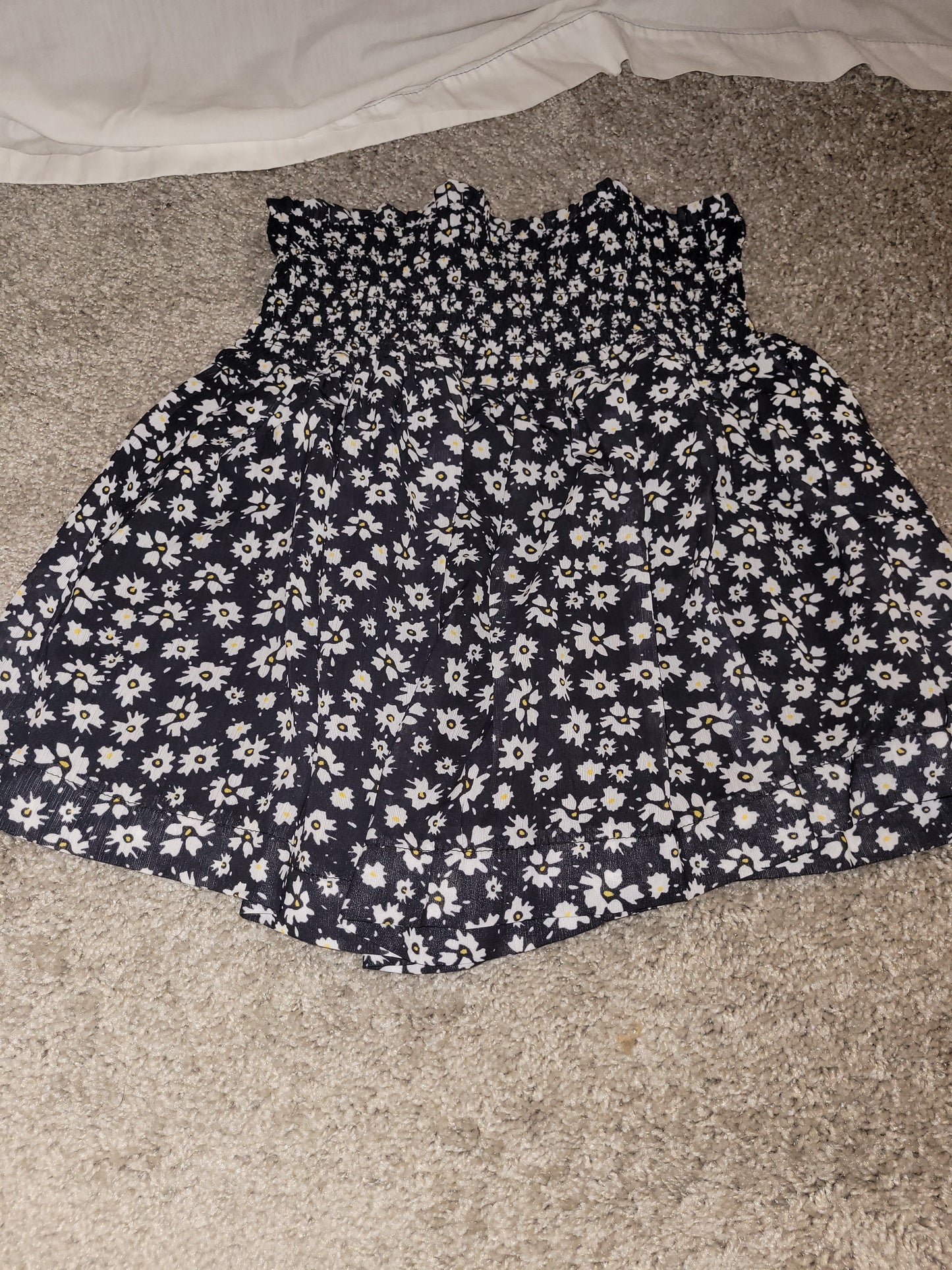 Black Flower Print Skort - New
