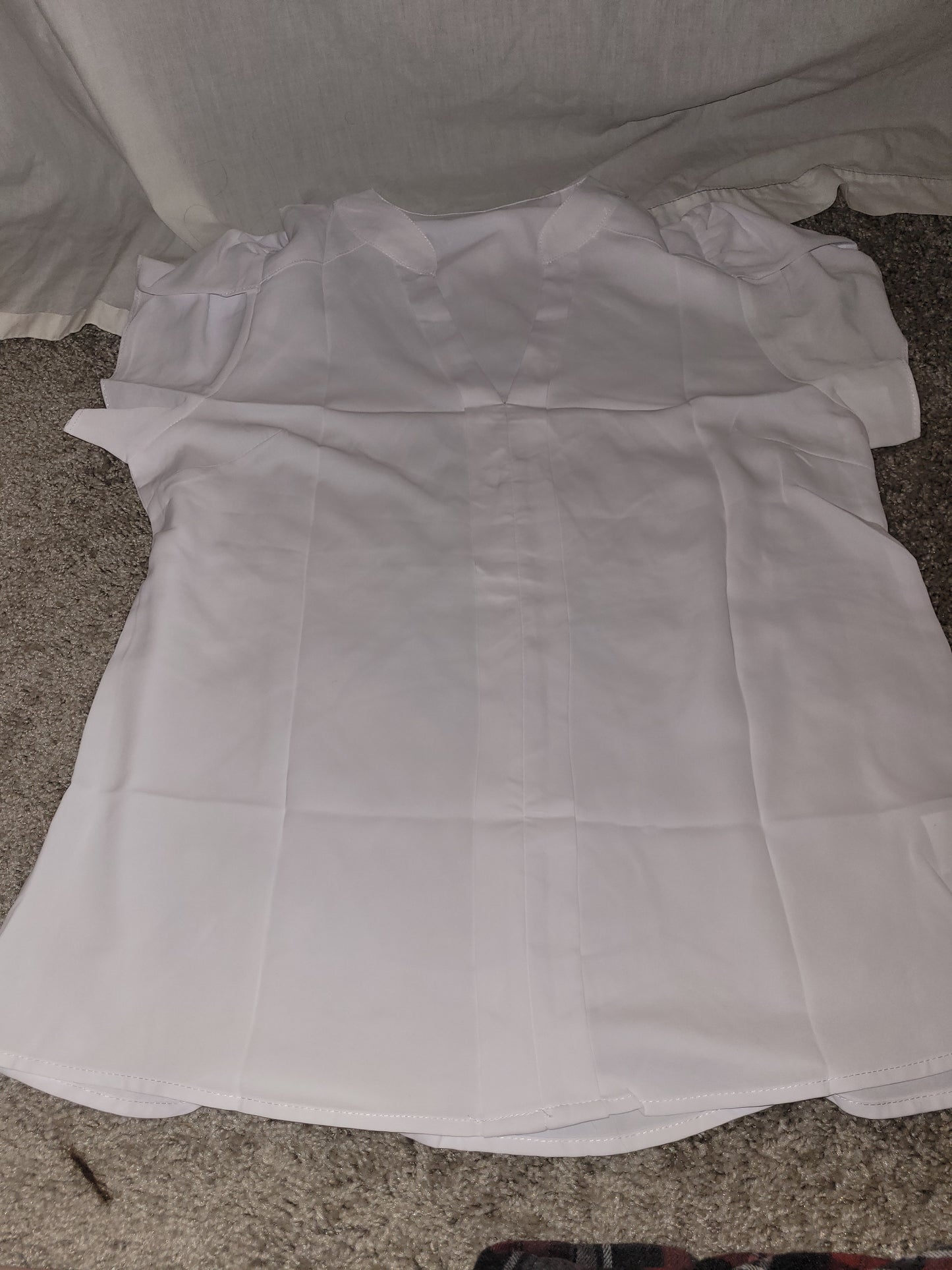 White V Neck Blouse - New