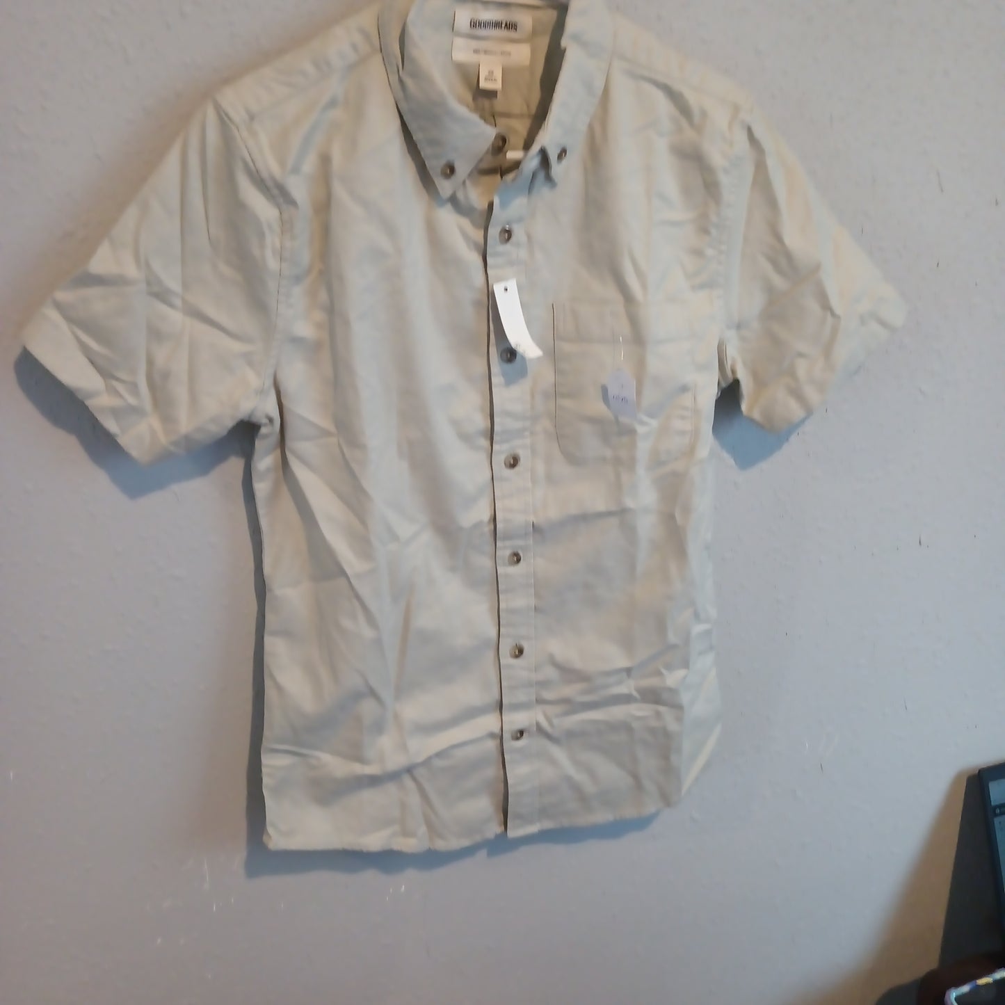 GoodThreads Beige Oxford Short Sleeve Shirt - New