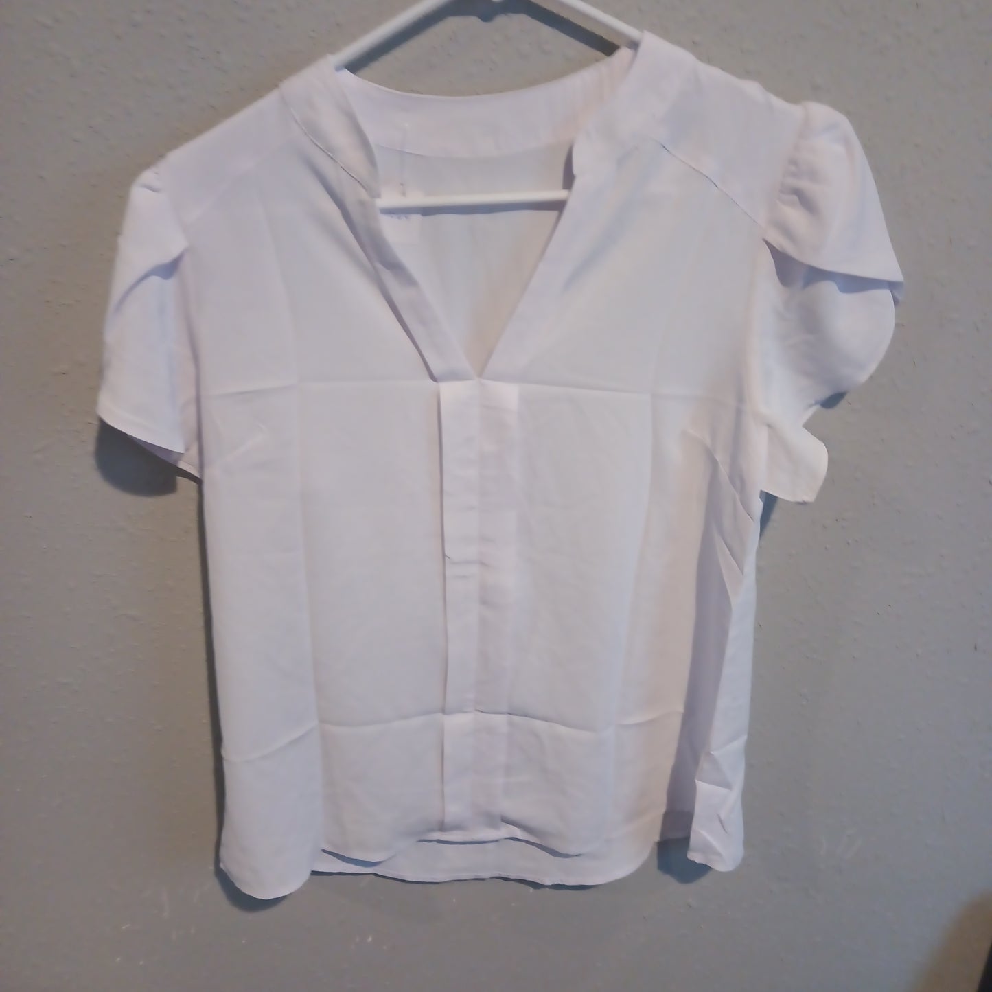 White V Neck Blouse - New