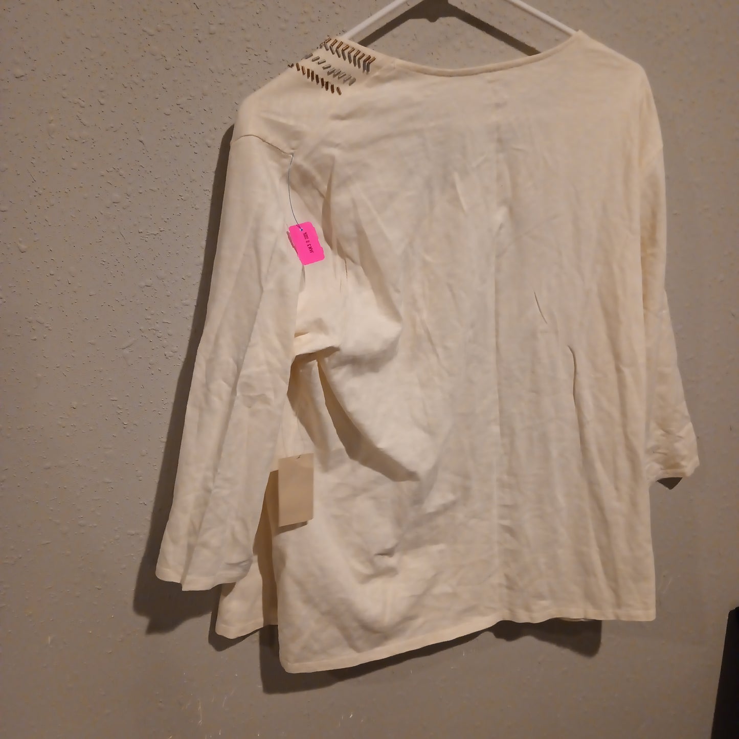 Cold Water Creek Tan 3/4 Sleeve Shirt - Gently Used