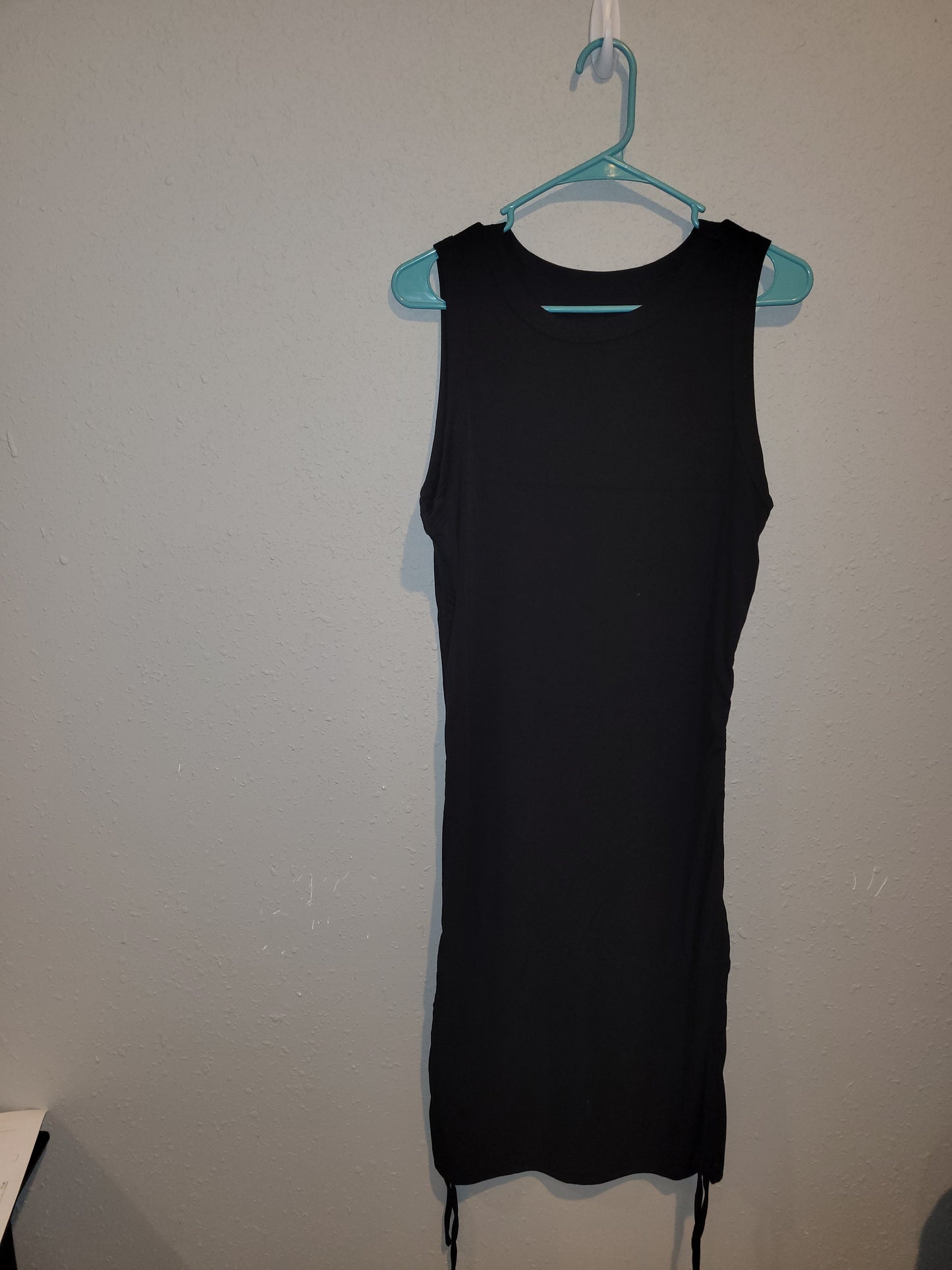 Black BodyCon Rouched Tank Mini Dress - New