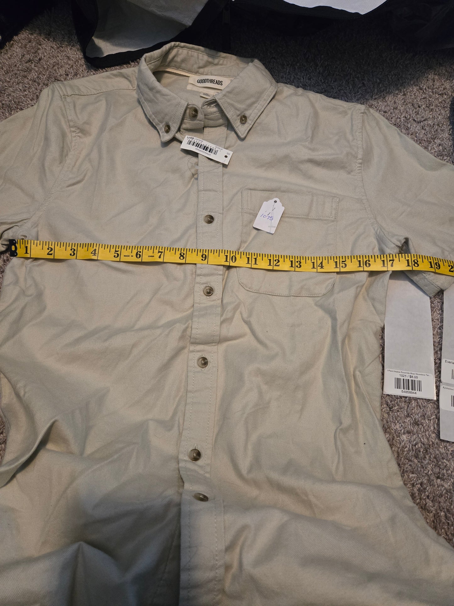 GoodThreads Beige Oxford Short Sleeve Shirt - New