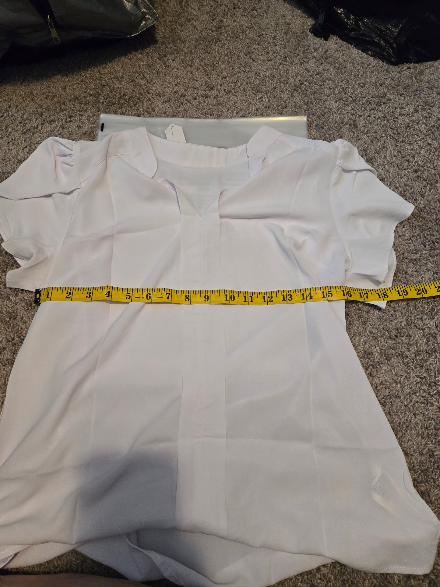 White V Neck Blouse - New