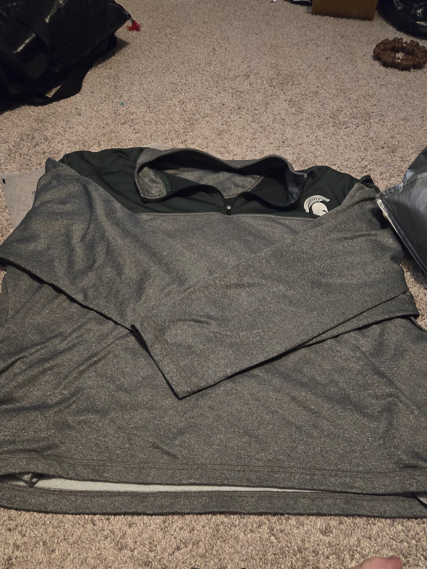 Michigan State Spartans Gray and Green Fleece - Gently Used