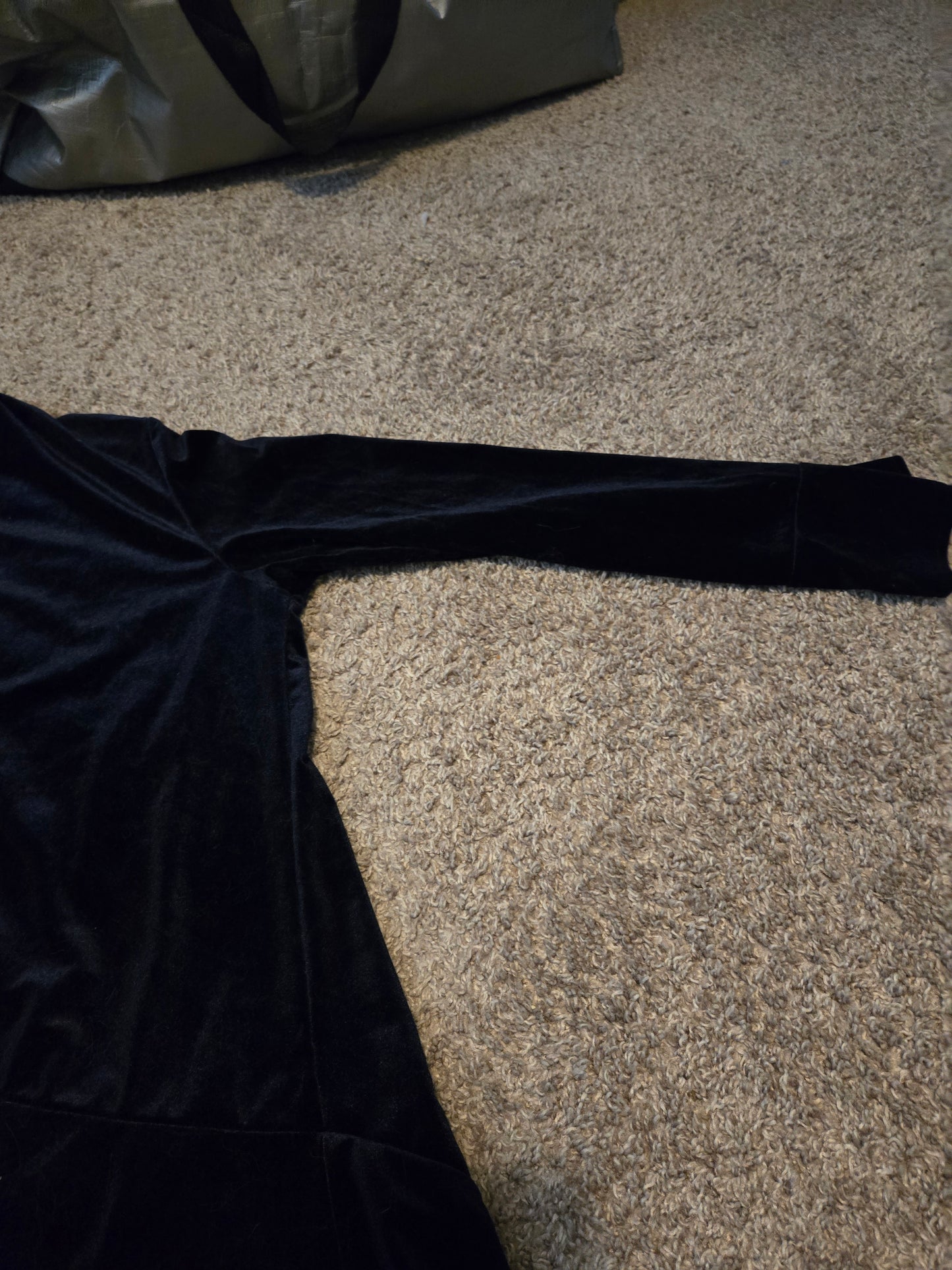 R.Vivimos Velvet Dark Blue Long Sleeve Open Front Shirt