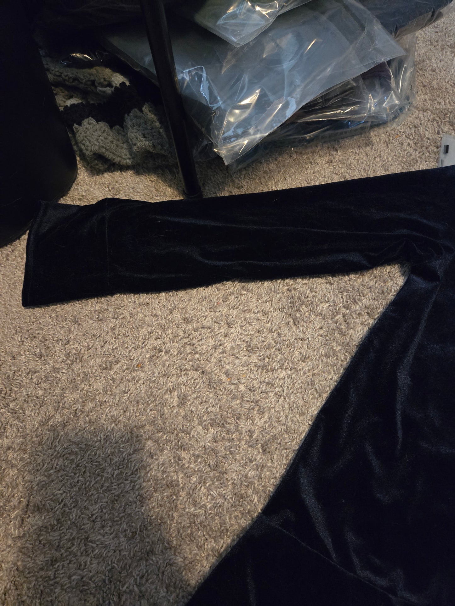 R.Vivimos Velvet Dark Blue Long Sleeve Open Front Shirt