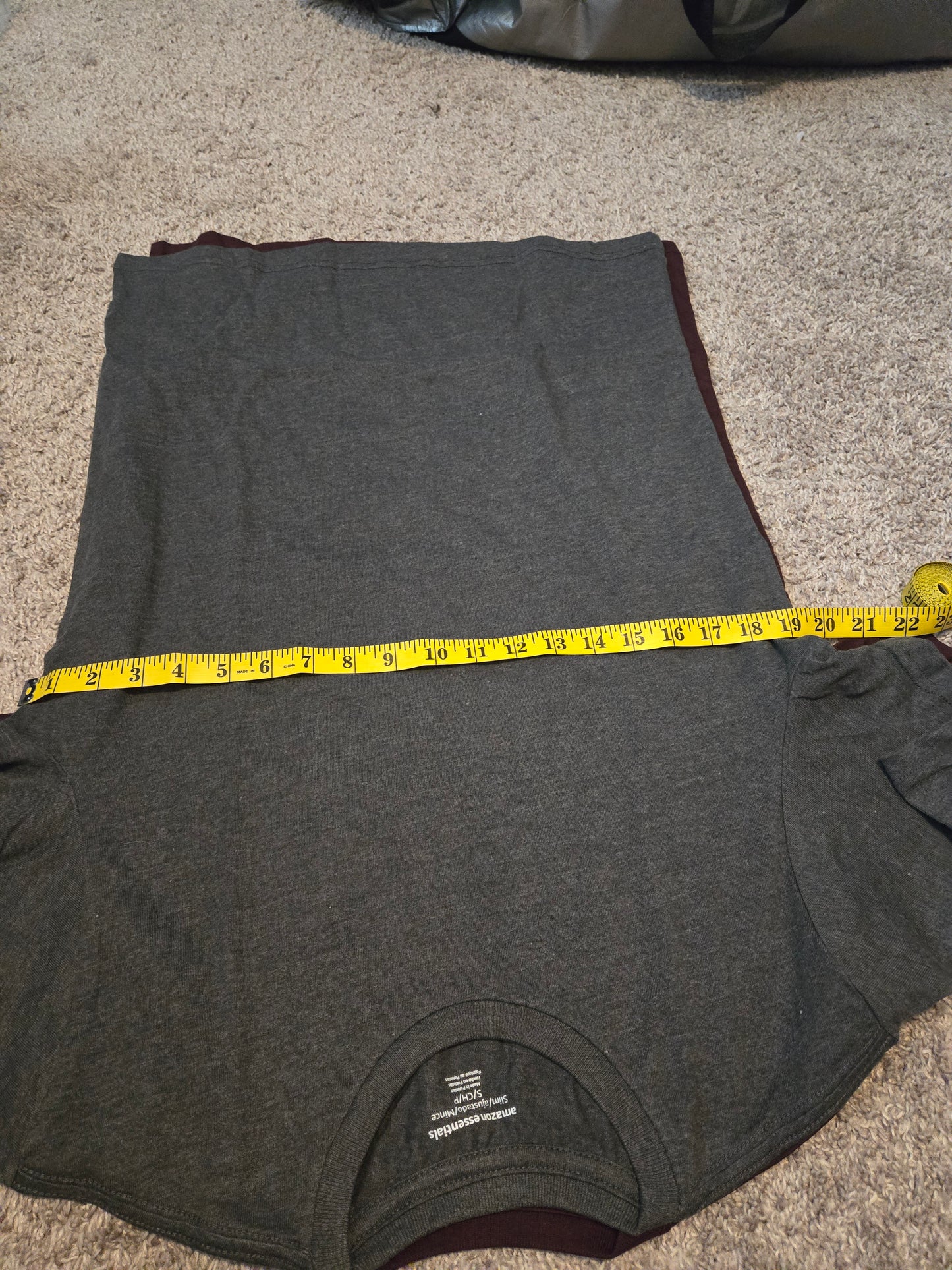 2 Pack Gray and Red Amazon Essentials Short Sleeve Shirt