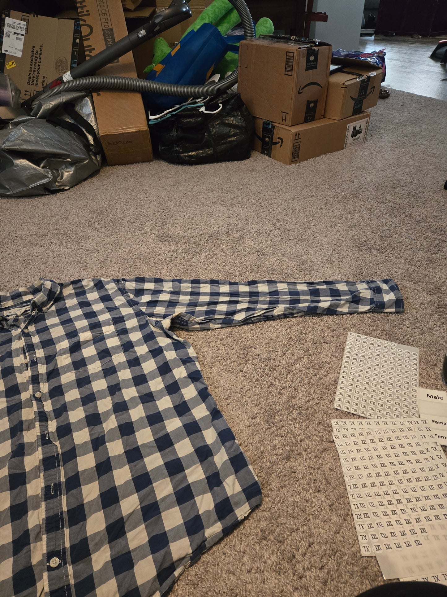 The Clasic Shirt Blue Plaid Long Sleeve Button Up Shirt - Gently Used