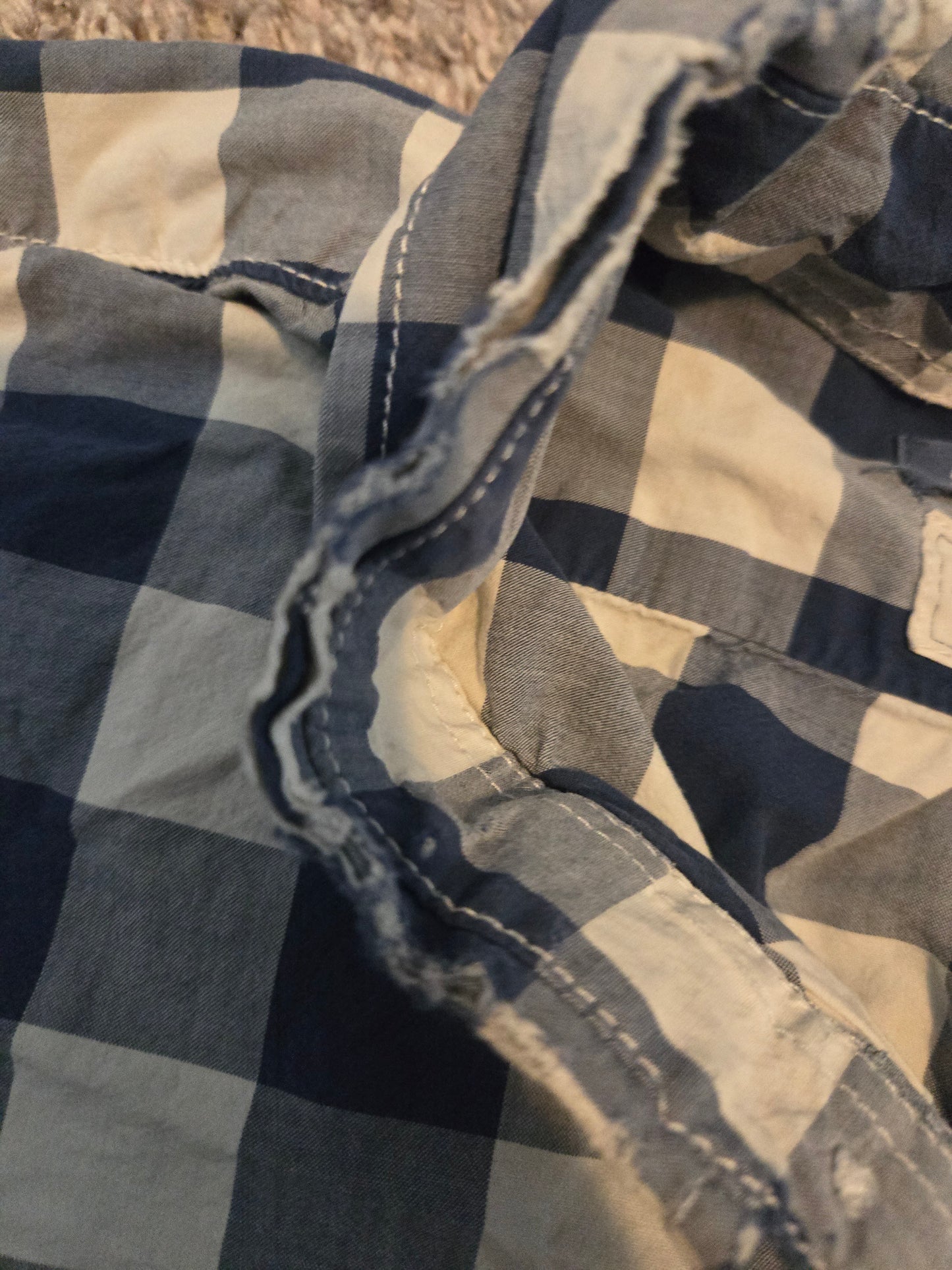 The Clasic Shirt Blue Plaid Long Sleeve Button Up Shirt - Gently Used