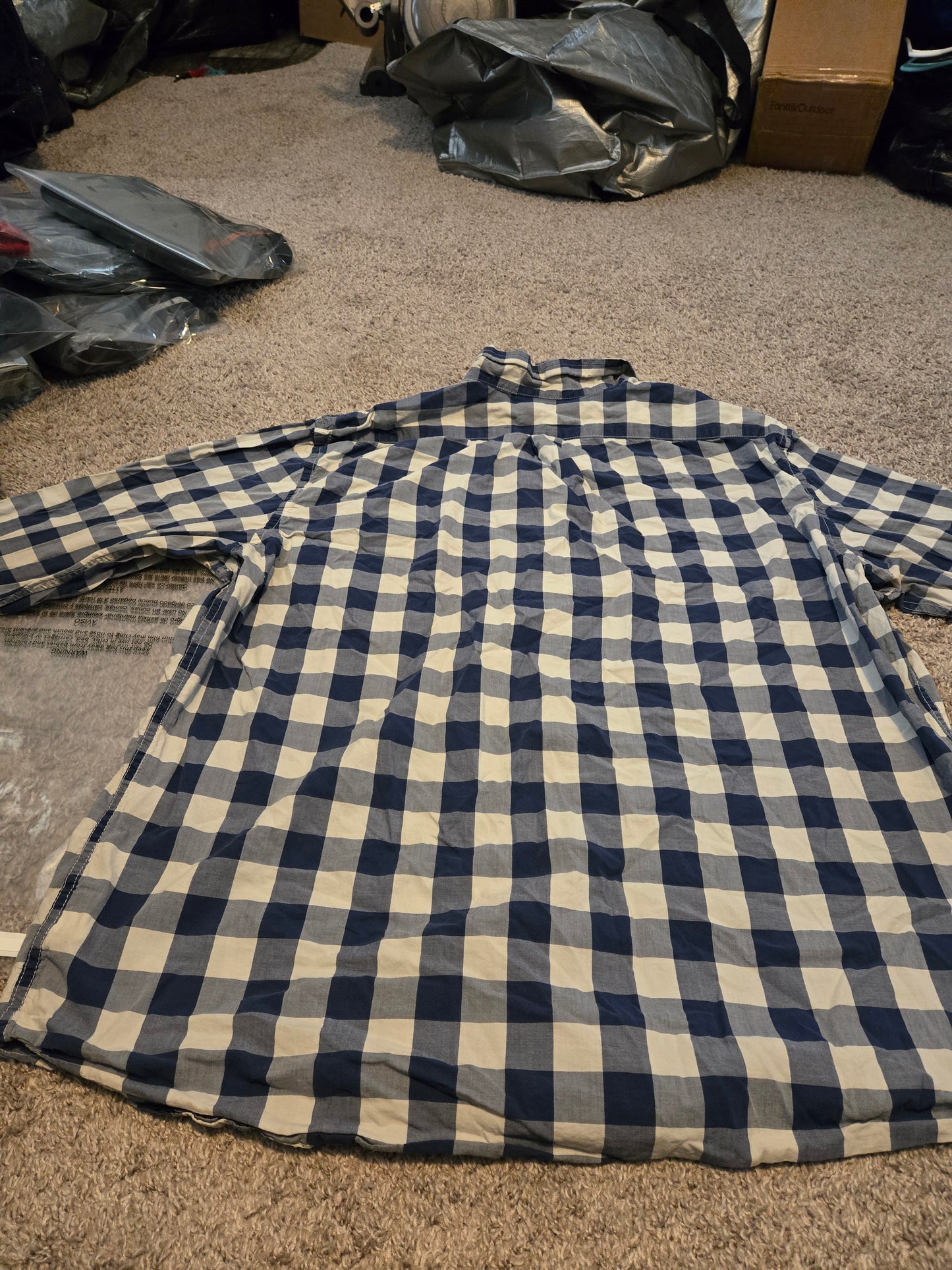 The Clasic Shirt Blue Plaid Long Sleeve Button Up Shirt - Gently Used
