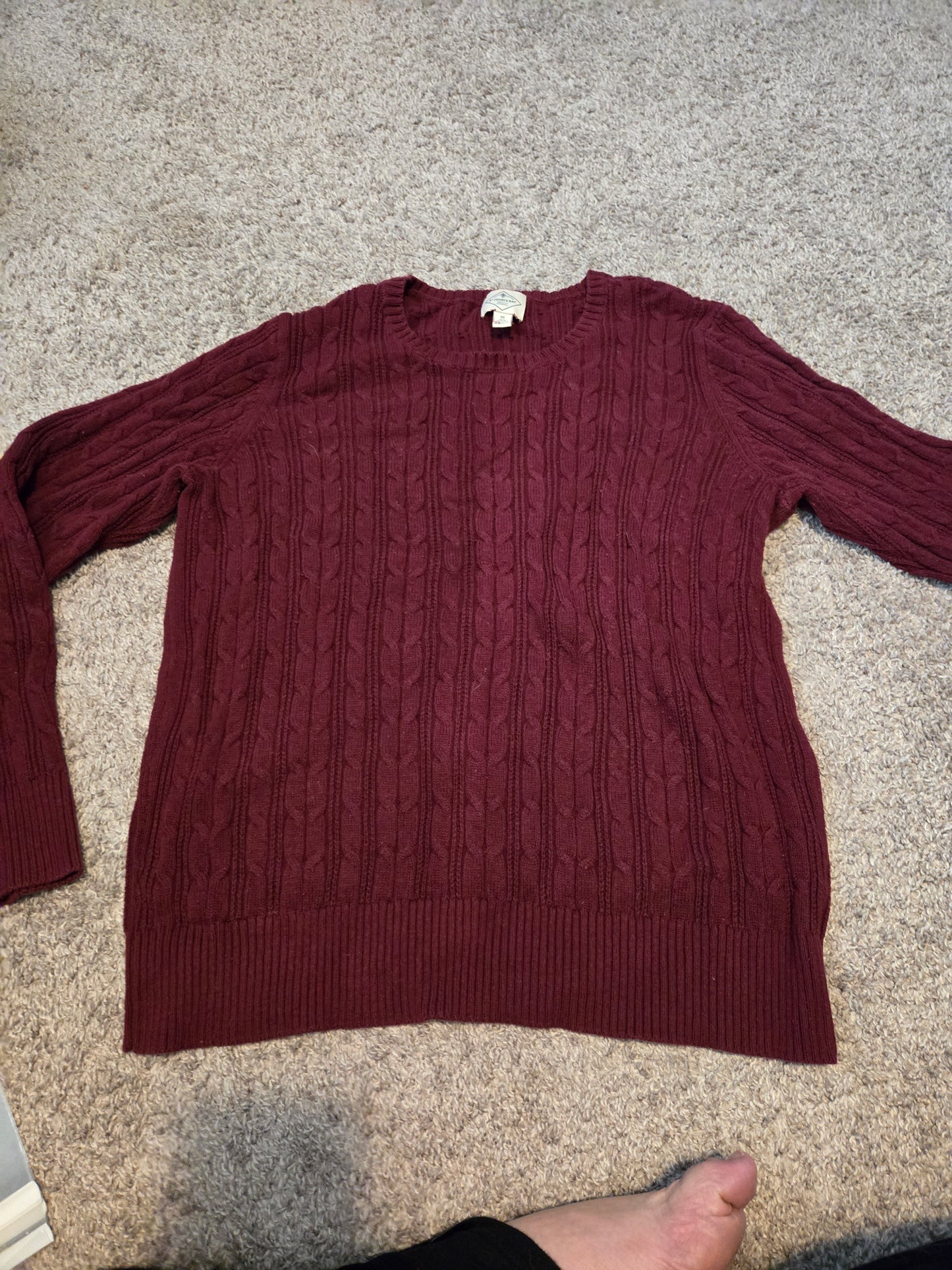 St John's Bay Maroon Purple Knit Sweater - Gently Used