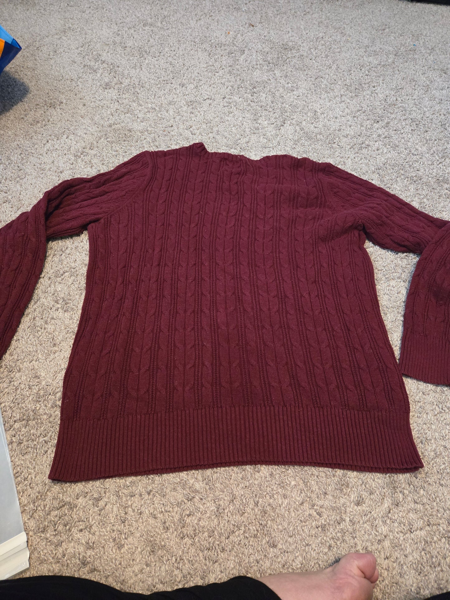 St John's Bay Maroon Purple Knit Sweater - Gently Used