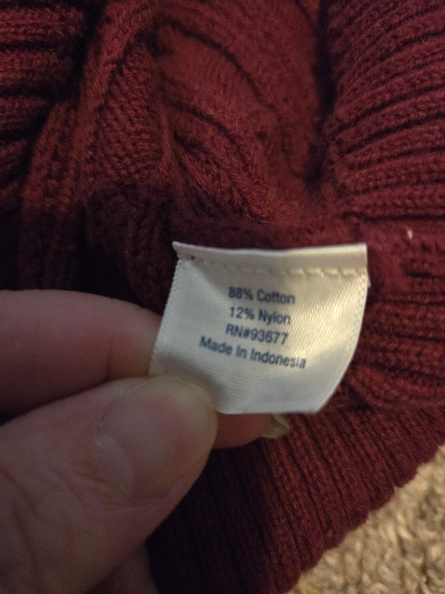 St John's Bay Maroon Purple Knit Sweater - Gently Used