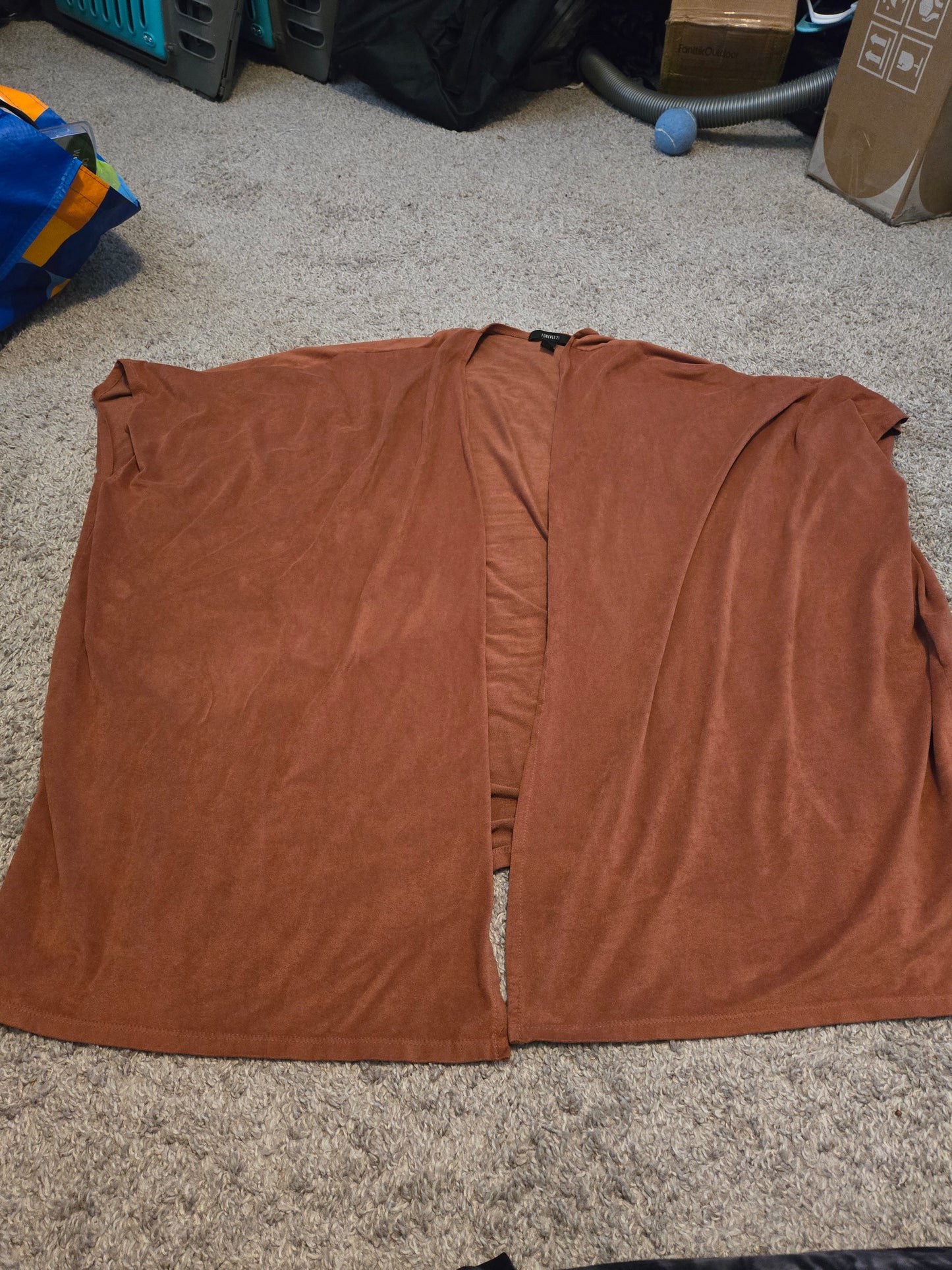 Forever 21 Brown Short Sleeve Cardigan Style Shirt - Gently Used