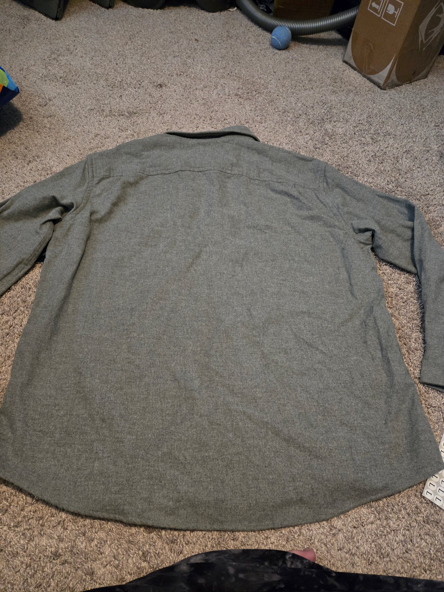 St John's Bay Gray Button Up Long Sleeve Shirt - New with Tags