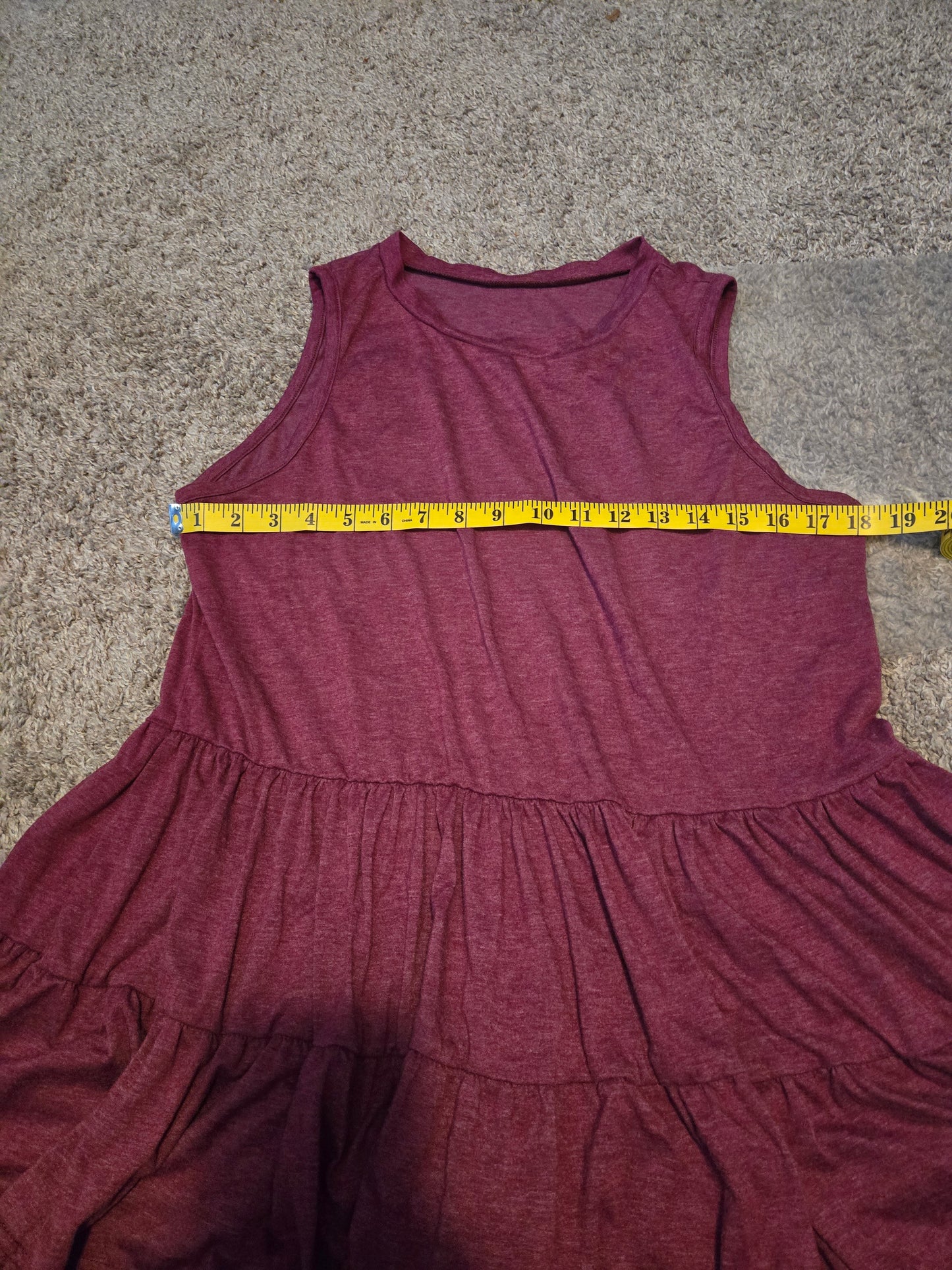 Pink Tank Top Ruffled Hem Shirt - Gently Used
