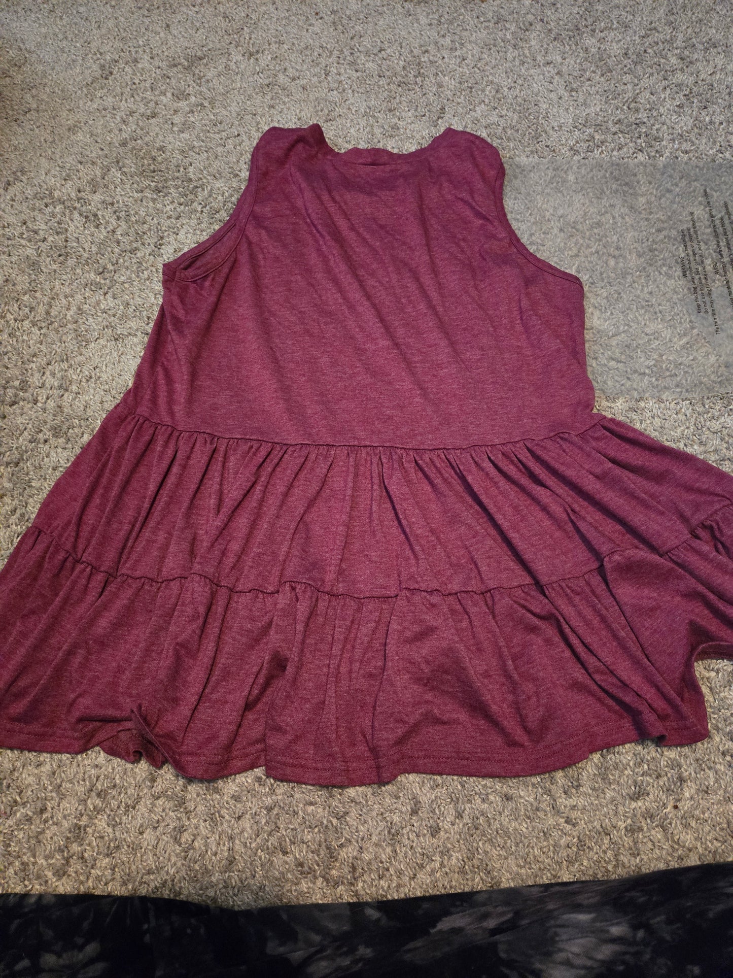 Pink Tank Top Ruffled Hem Shirt - Gently Used
