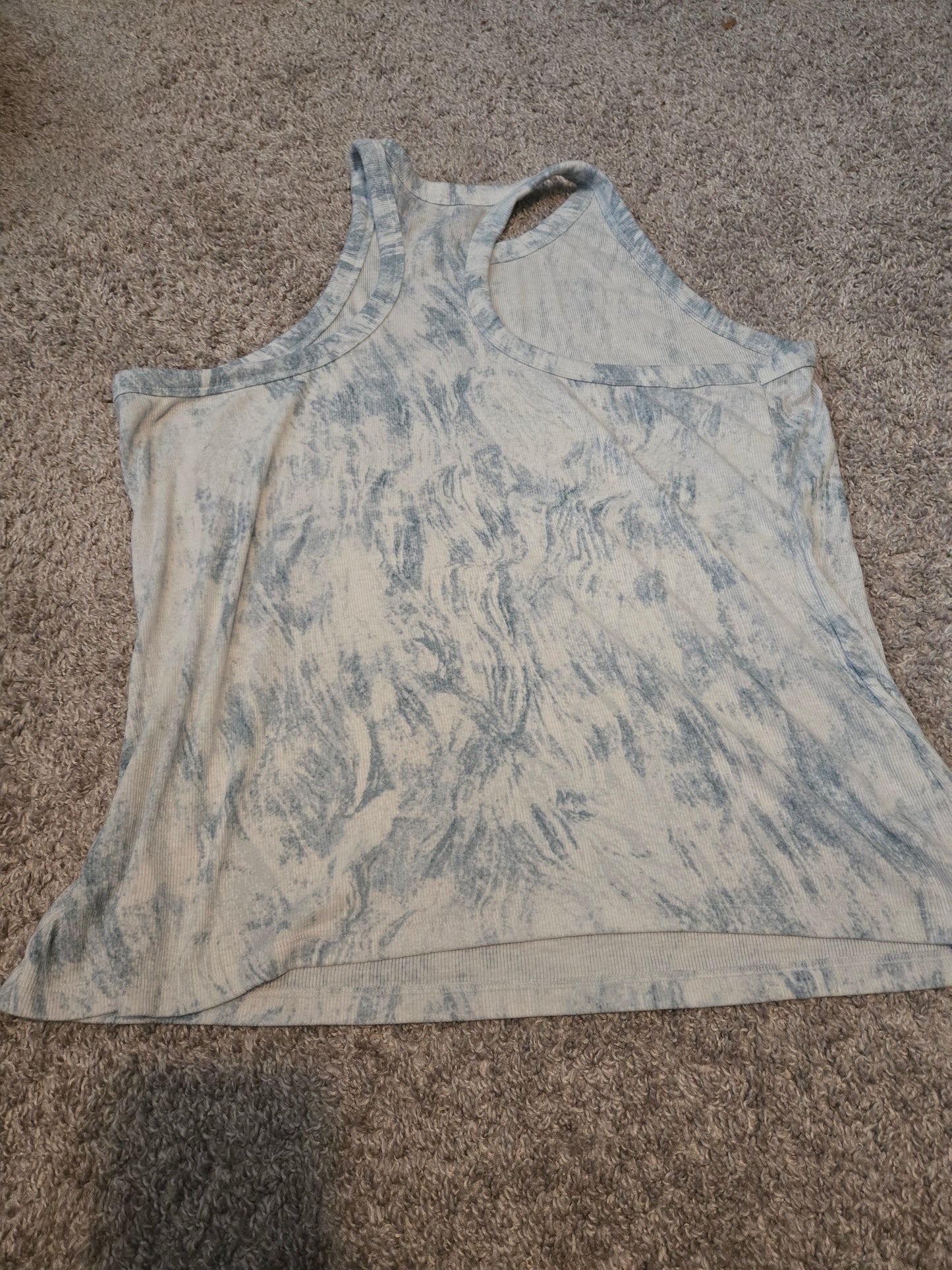 Ultralight Blue and White Abstract Tank Top Shirt