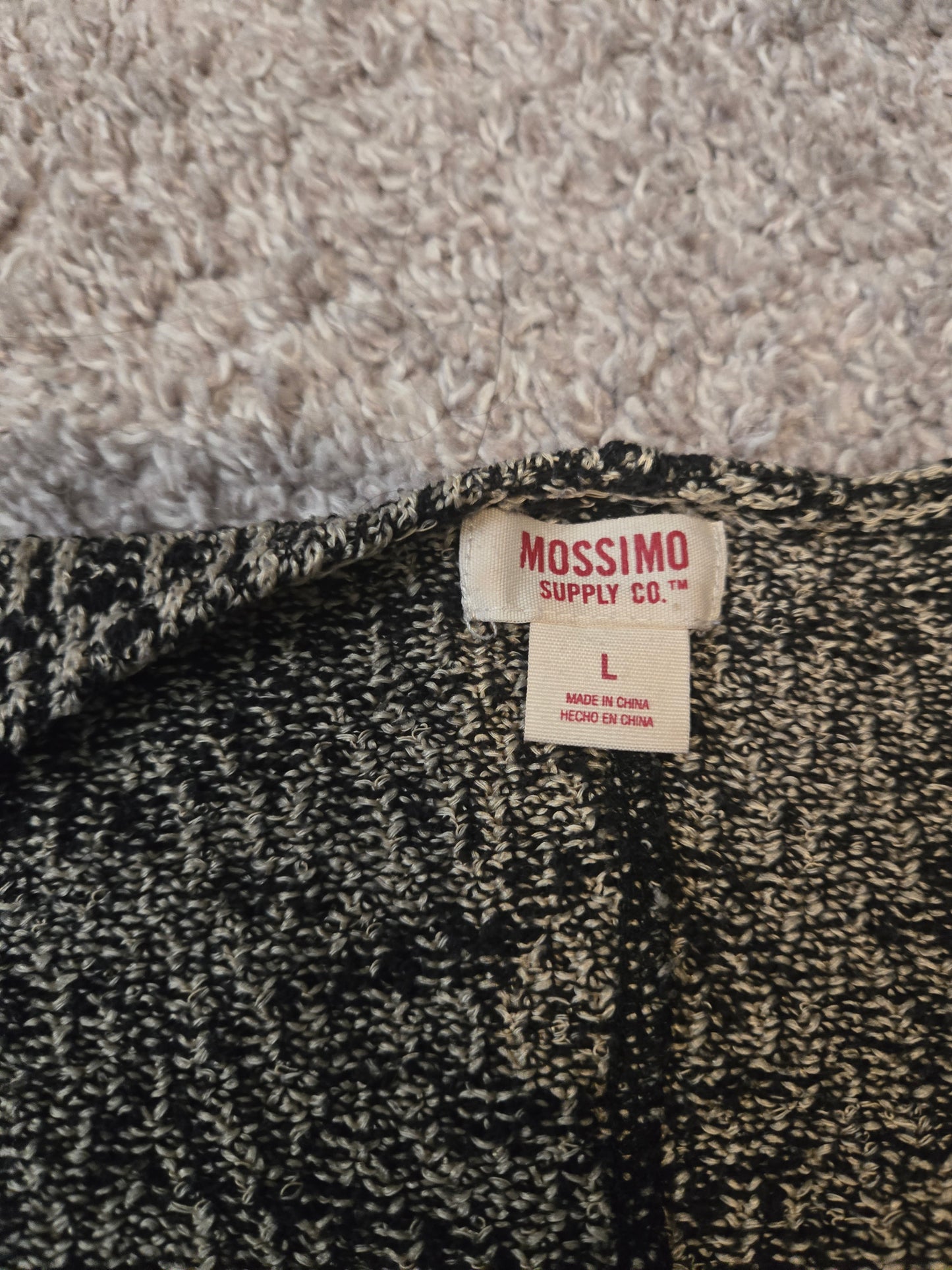 Mossimo Black and Gray Abstract Sweater Cardigan - Gently Used