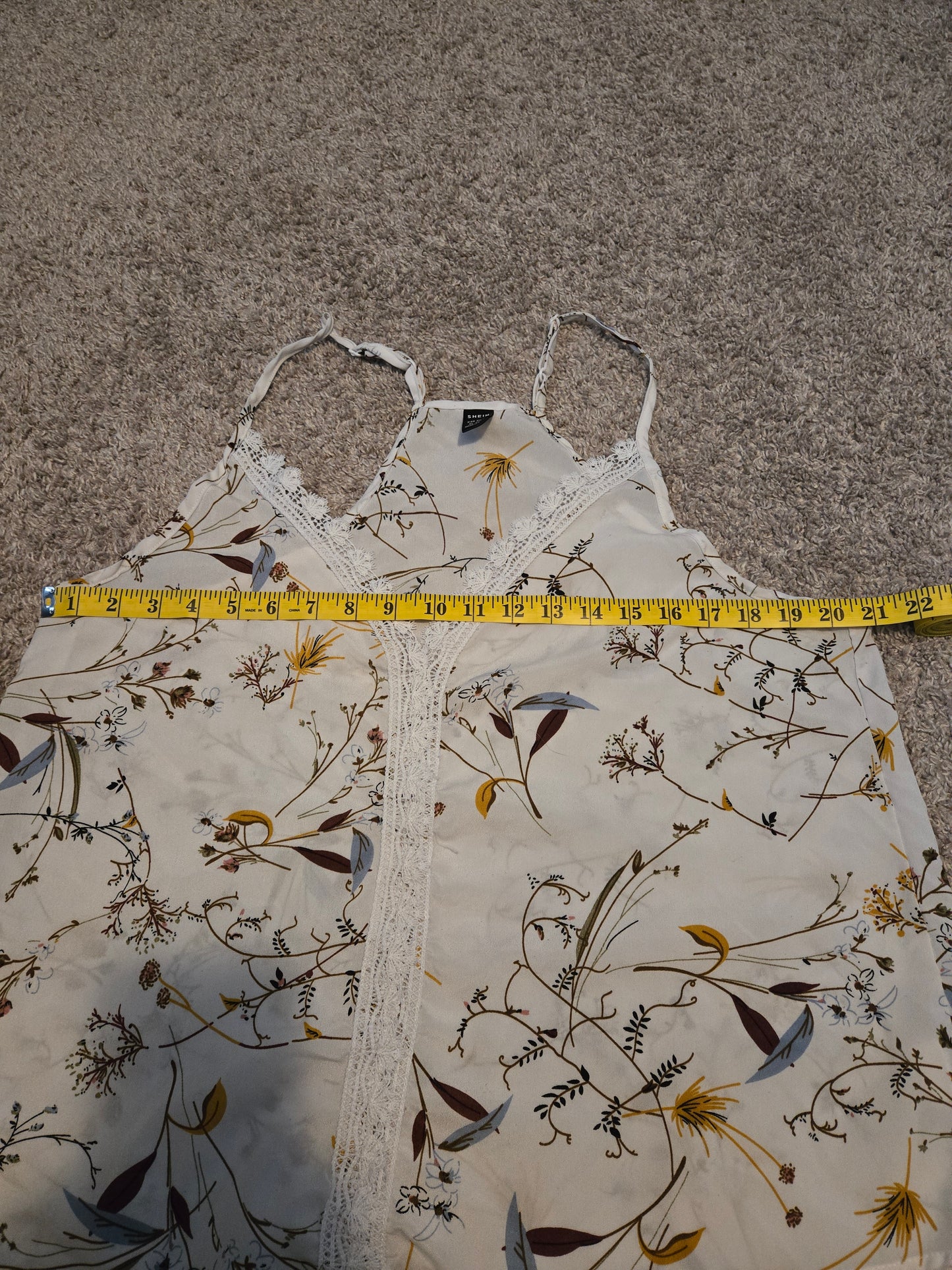 Shein Sleeveless Tank Top Brown and Beige Floral - Gently Used