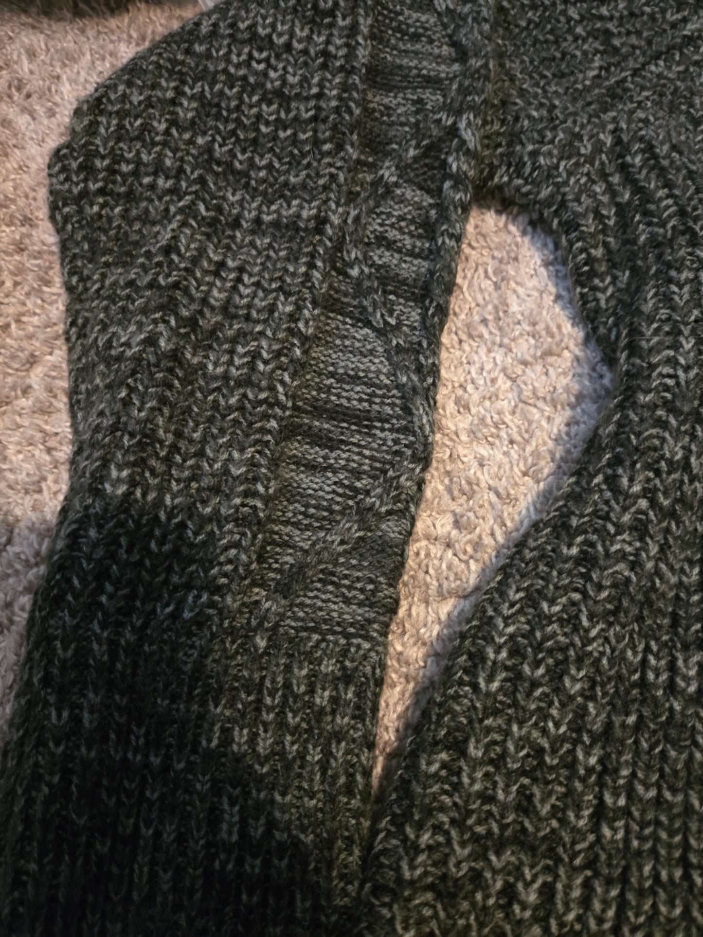 St John's Bay Gray Knit Long Sleeve Cardigan - Gently Used