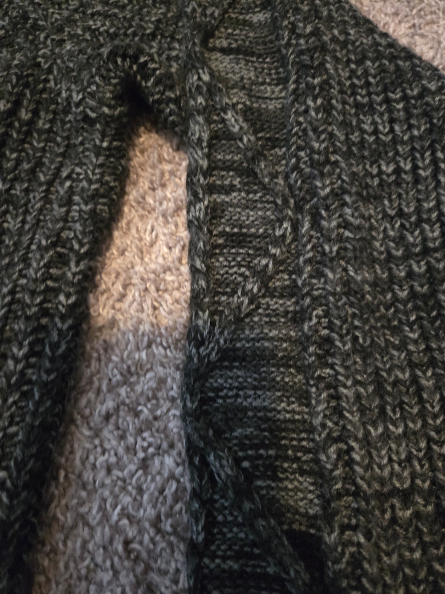 St John's Bay Gray Knit Long Sleeve Cardigan - Gently Used