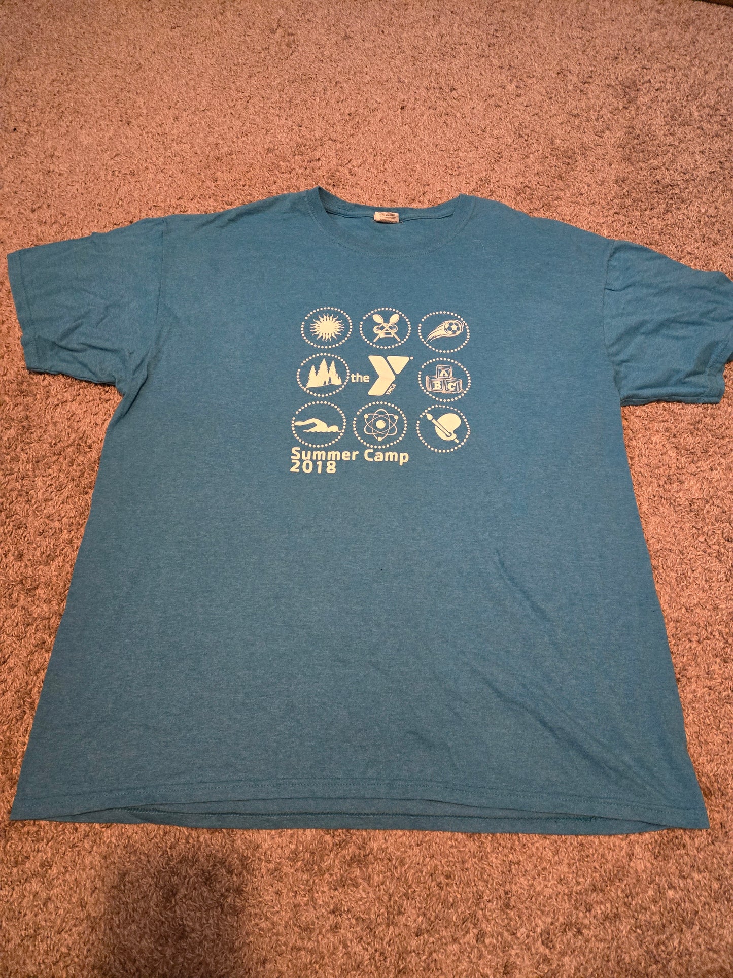 Blue YMCA 2018 Summer Camp Short Sleeve Shirt