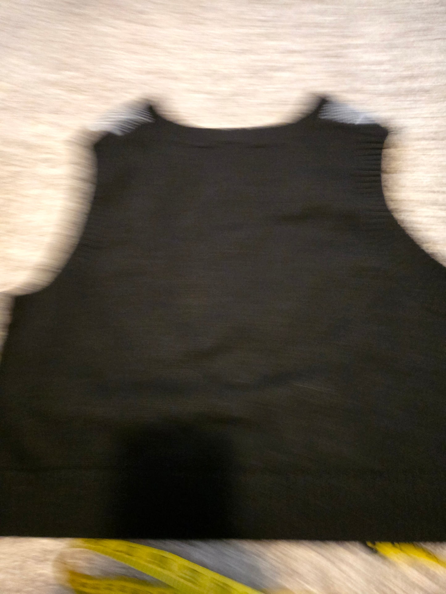 Divided Black and Gray Geometric Sleeveless Sweater Vest