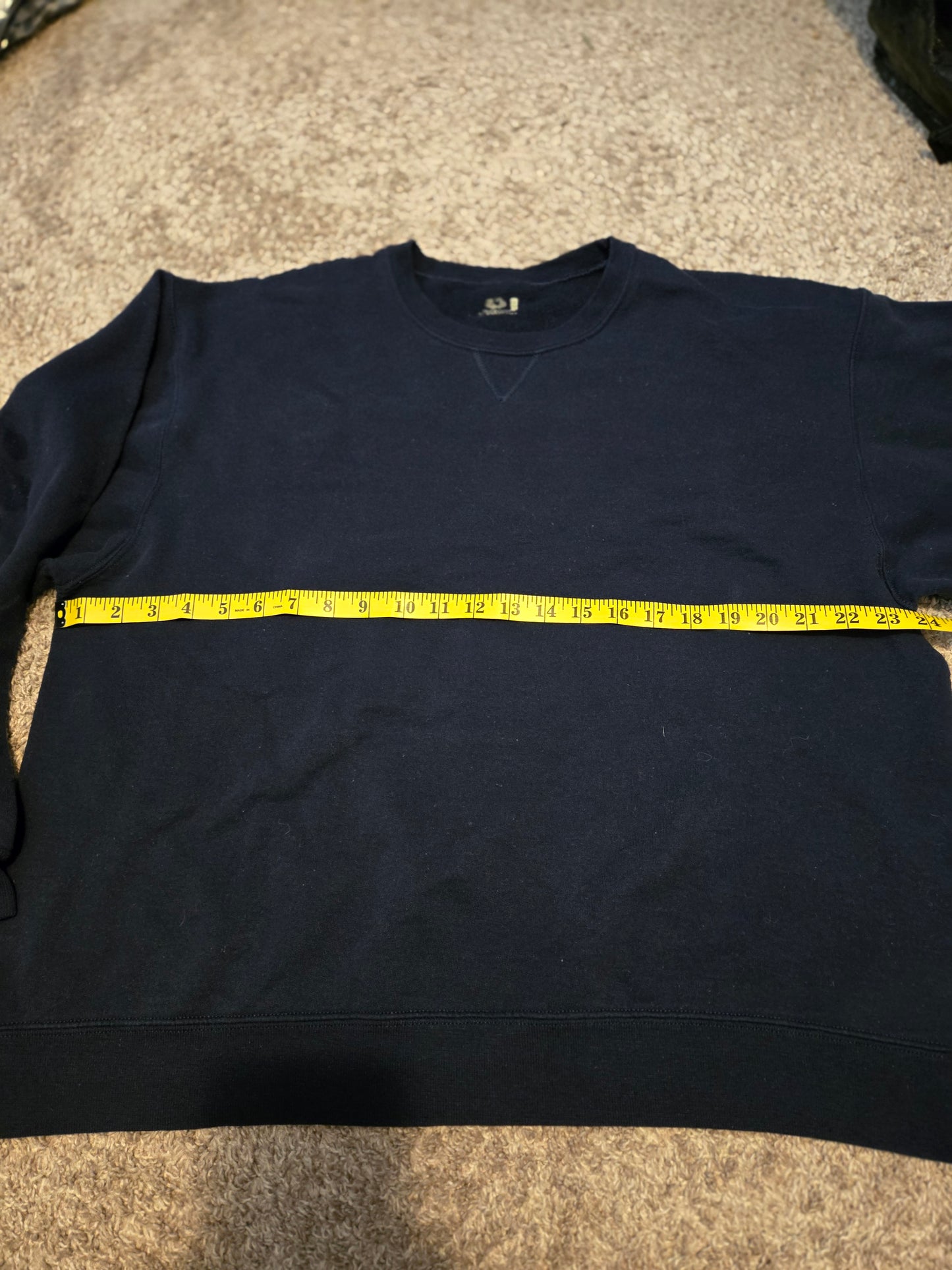 Navy Blue Long Sleeve Pullover Sweatshirt