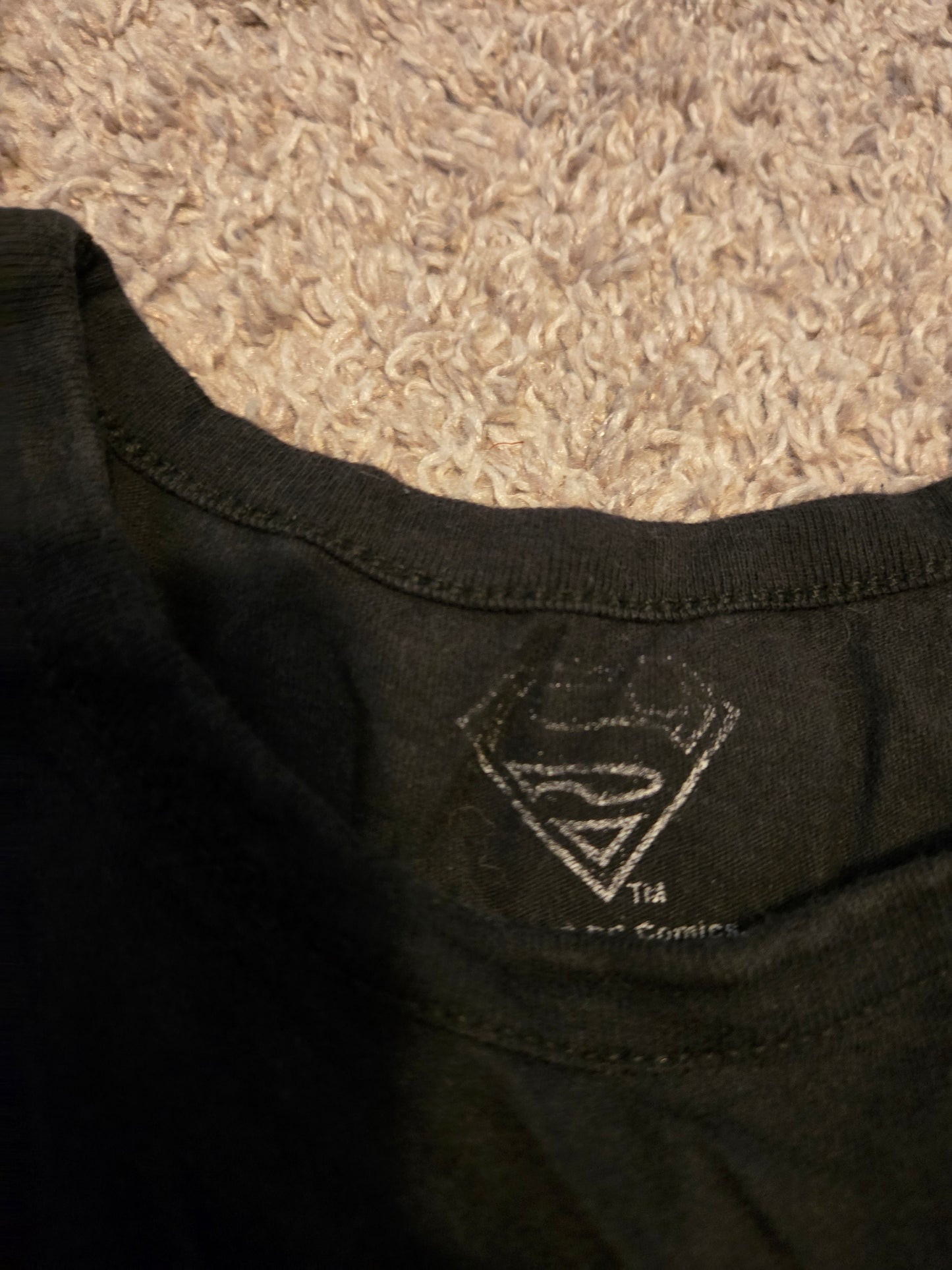 Super Person Black Short Sleeve TShirt XL (14-16)