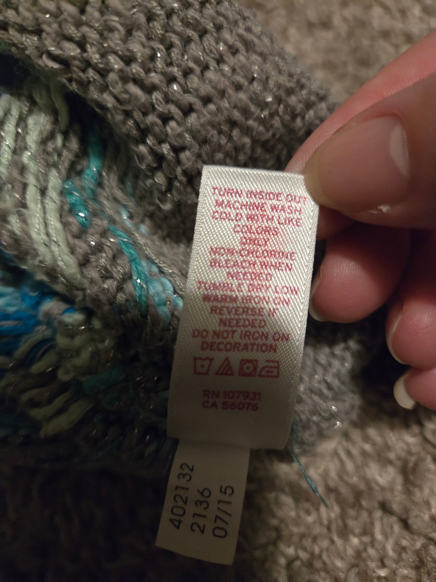 Justice Gray and Blue Knit Sweater