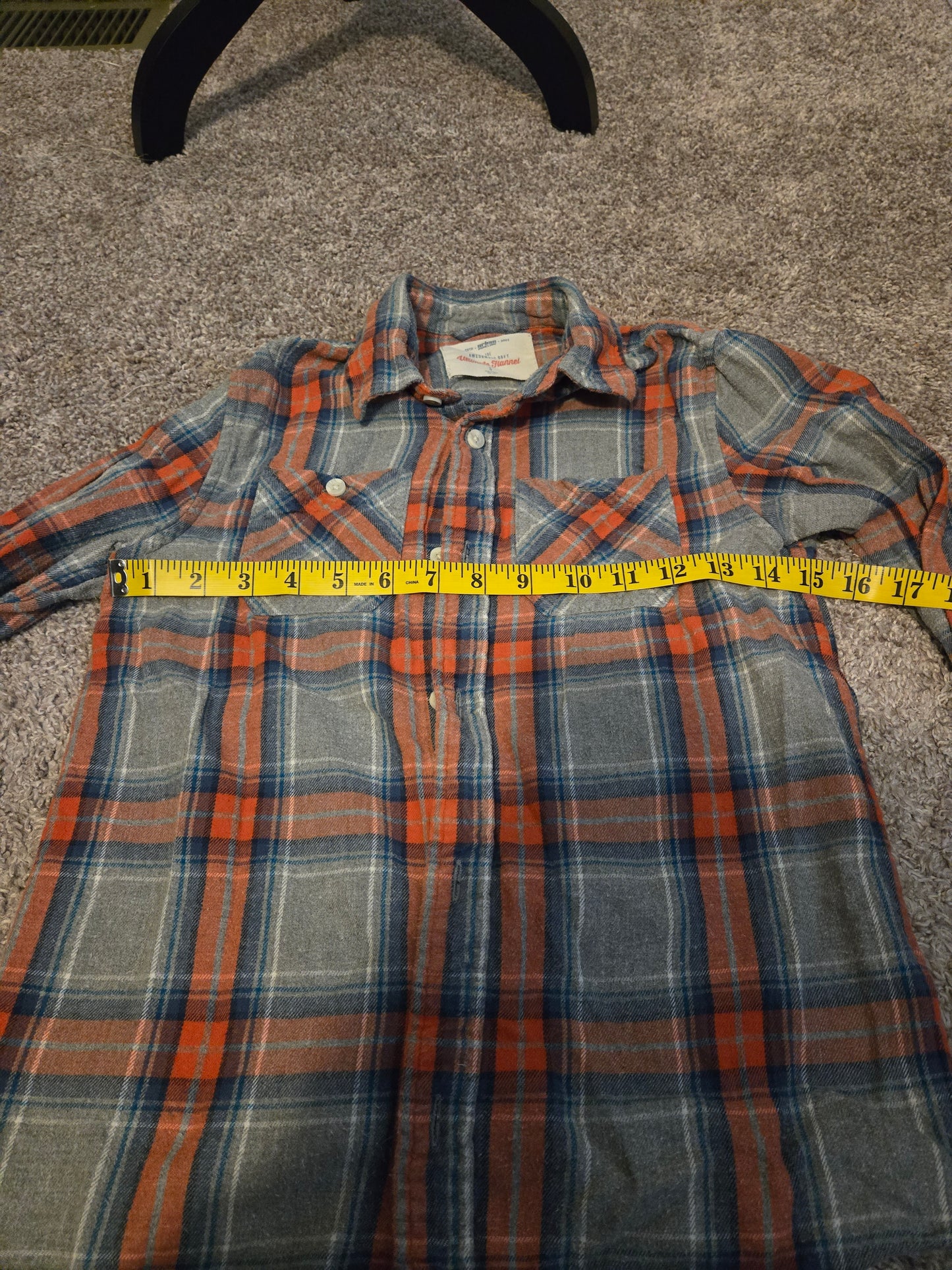 Urban Pipeline Ultimate Flannel Long Sleeve Button Up Red And Gray Small