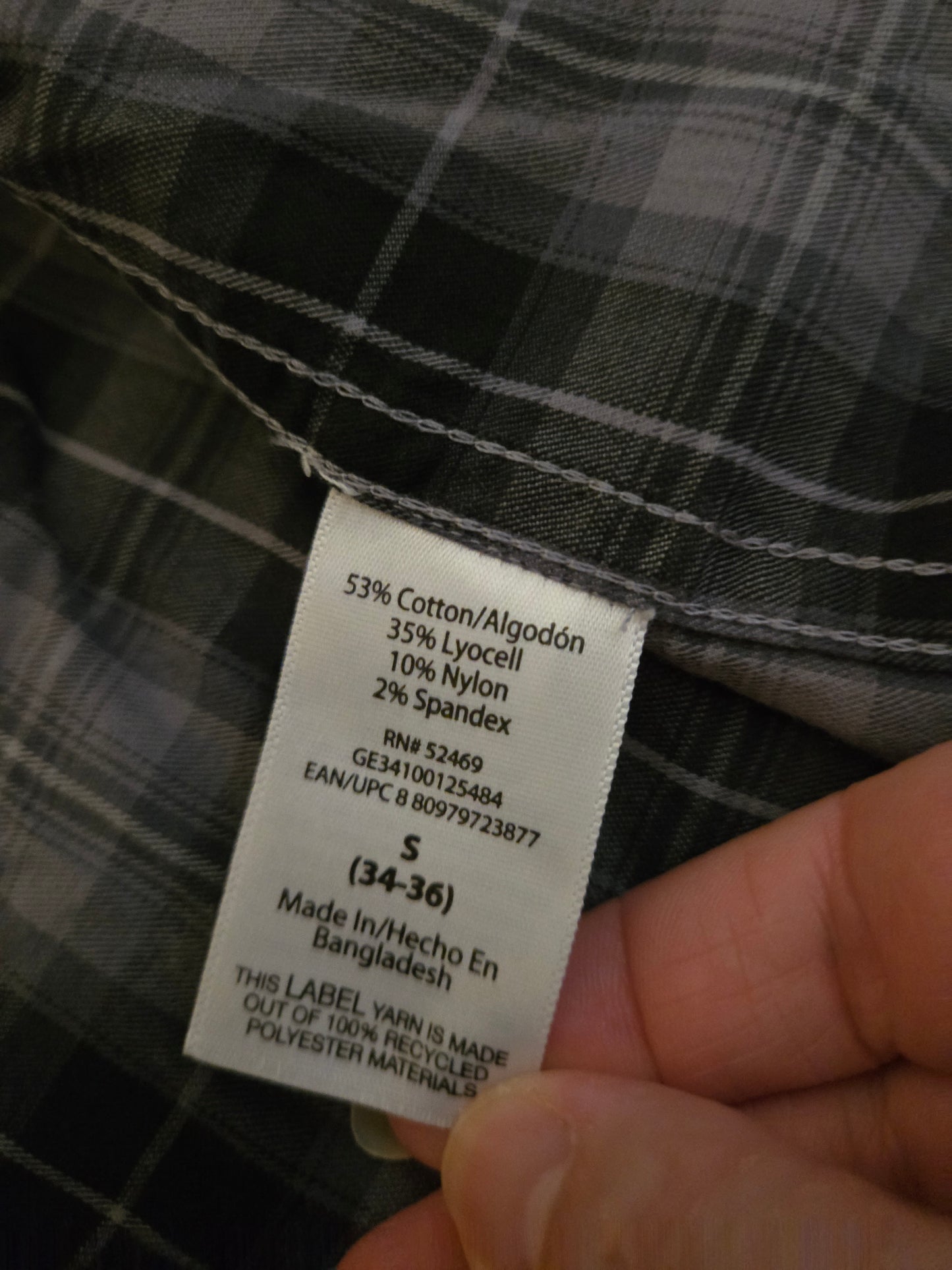 George Men's Blue Color Relaxed Fit Button-up Long Sleeve Shirt Small