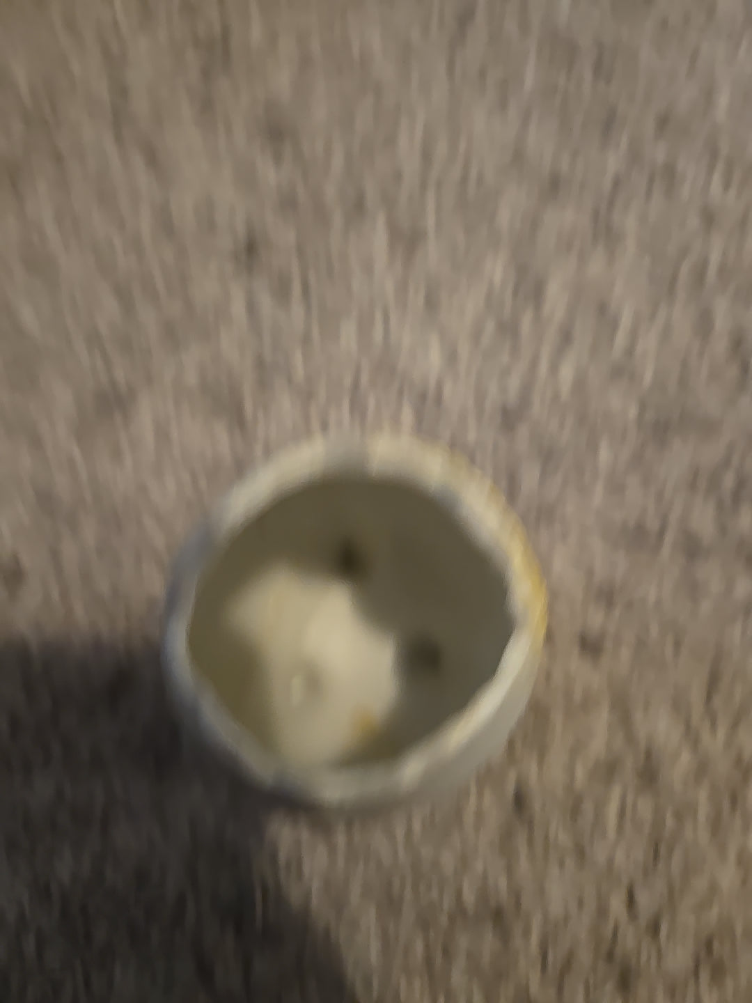 3 Footed, Bisque, Egg Shaped Vase With 3D Bunnies On Front