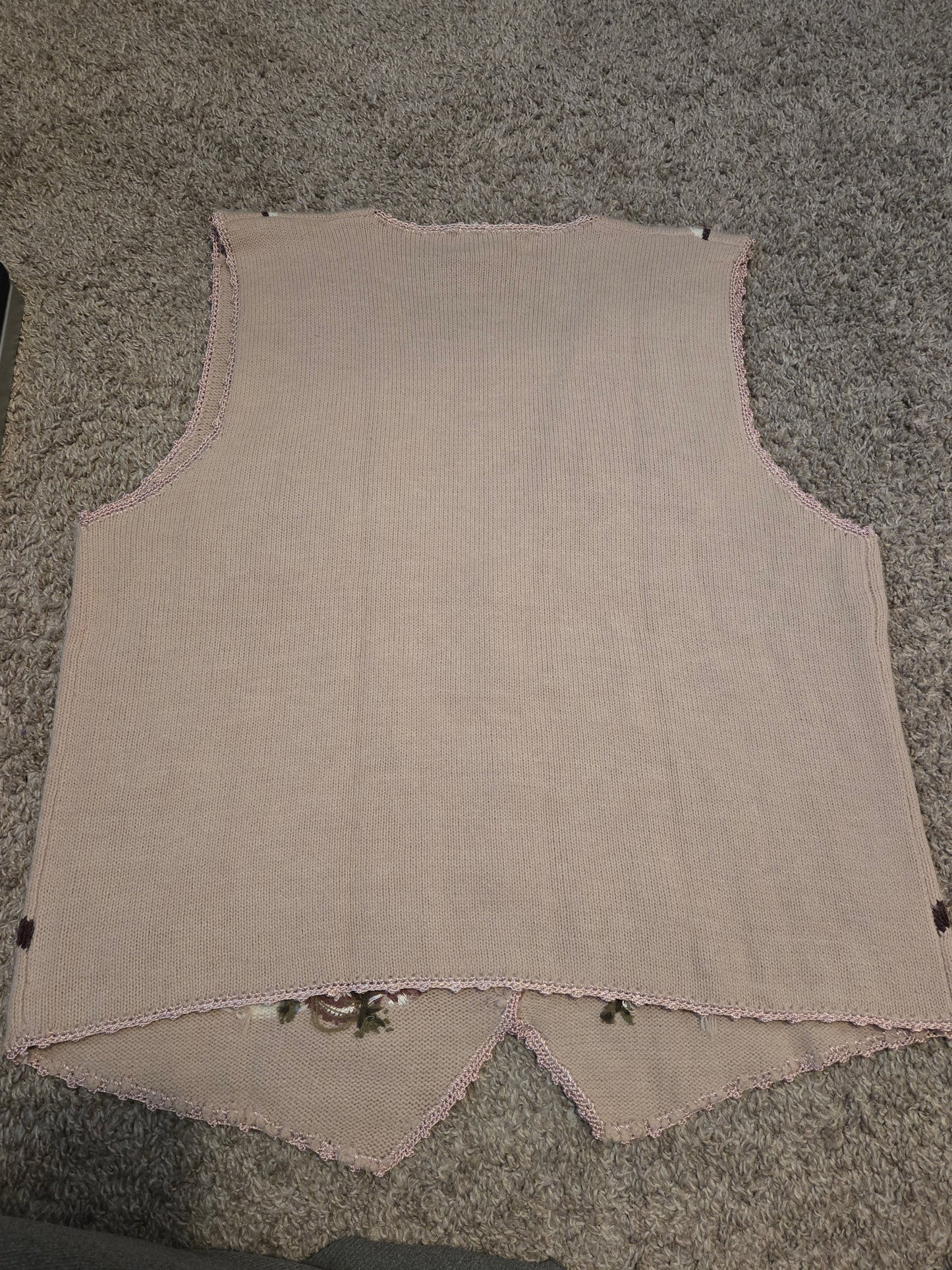 KORET Vest Knit Purple Medium Acrylic Blend With Purple Floral Embroidery