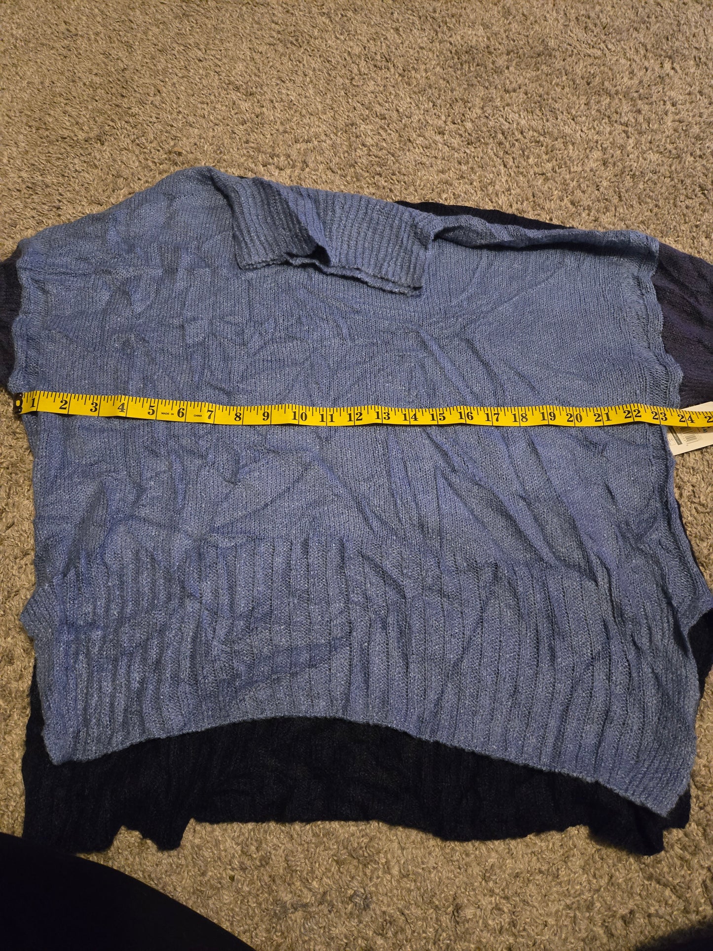 Time Tru Blue Lightweight Knit Sweater Long Sleeve NWT