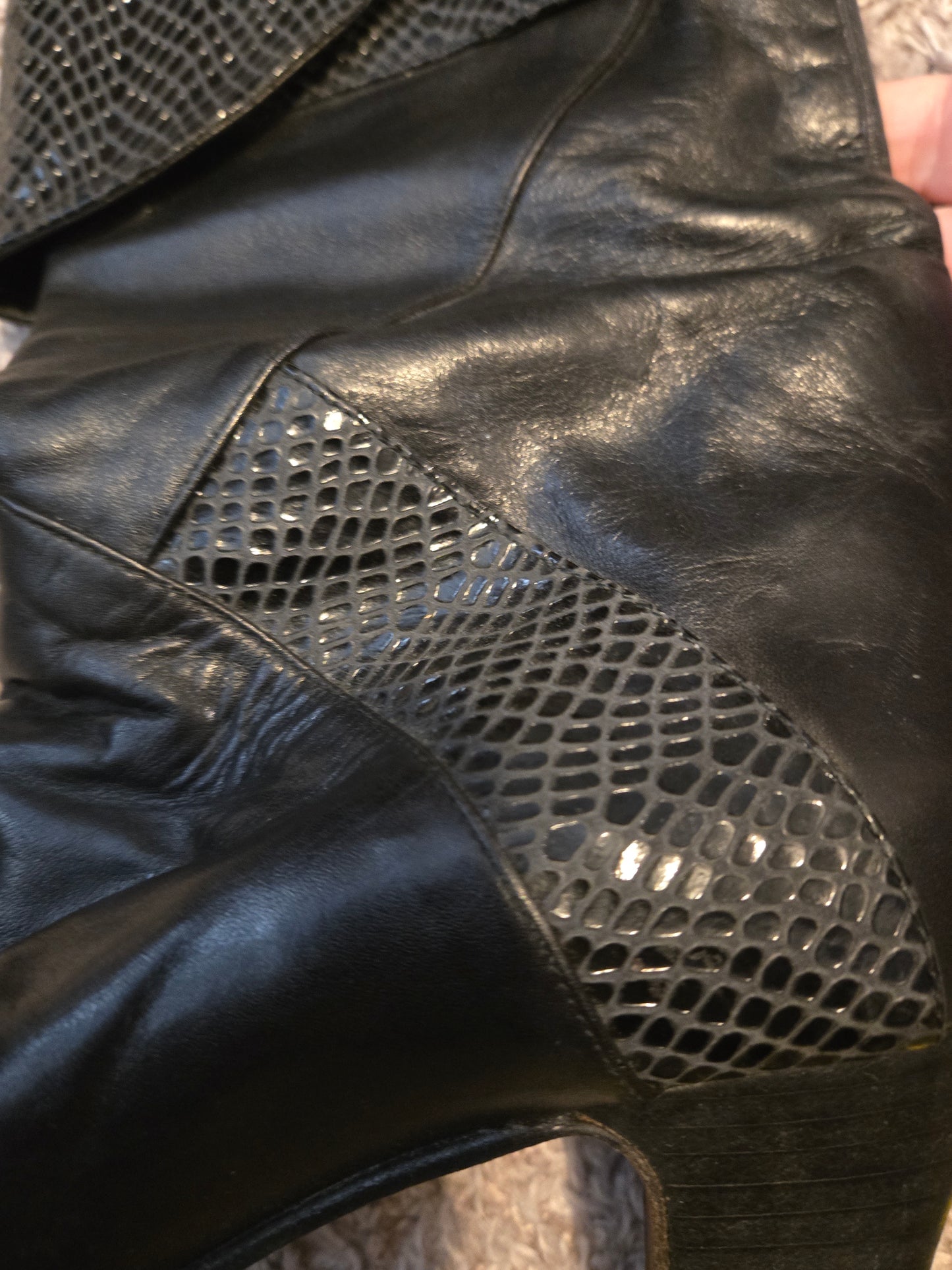 ABulzone Midcalf Black Pull on Boots 2in Heel