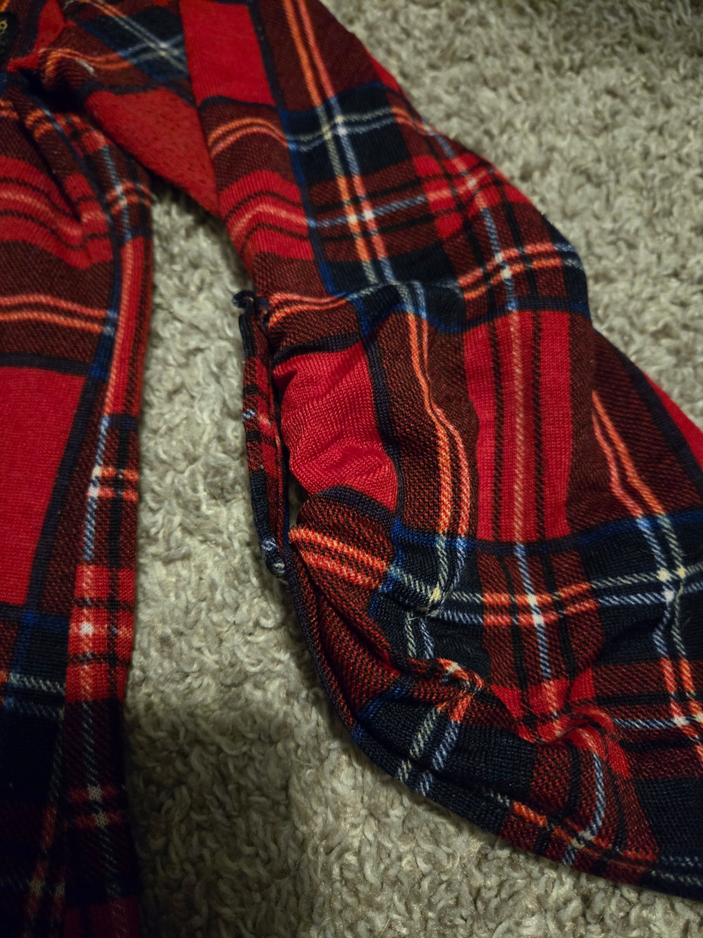 Red Plaid 3/4 Sleeve Unbranded Shirt