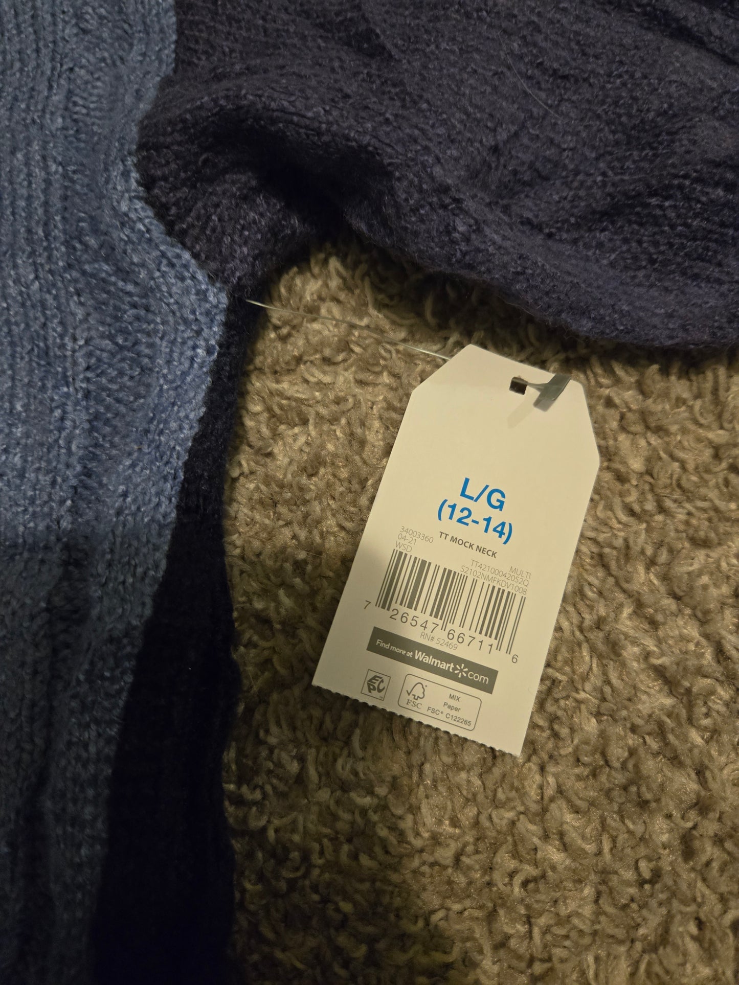 Time Tru Blue Lightweight Knit Sweater Long Sleeve NWT