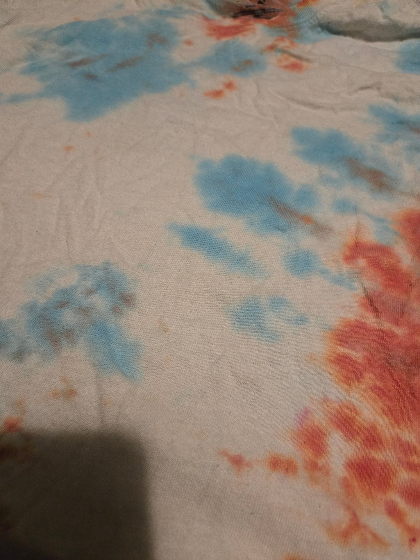 Gilden Tie Dye Blue, White, and Red Short Sleeve TShirt