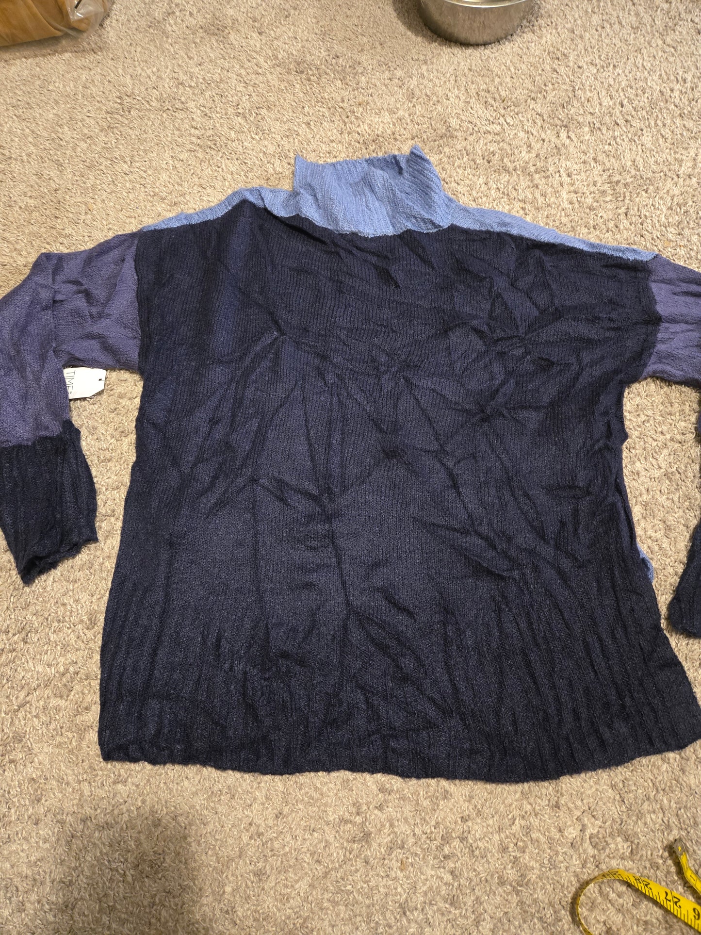 Time Tru Blue Lightweight Knit Sweater Long Sleeve NWT