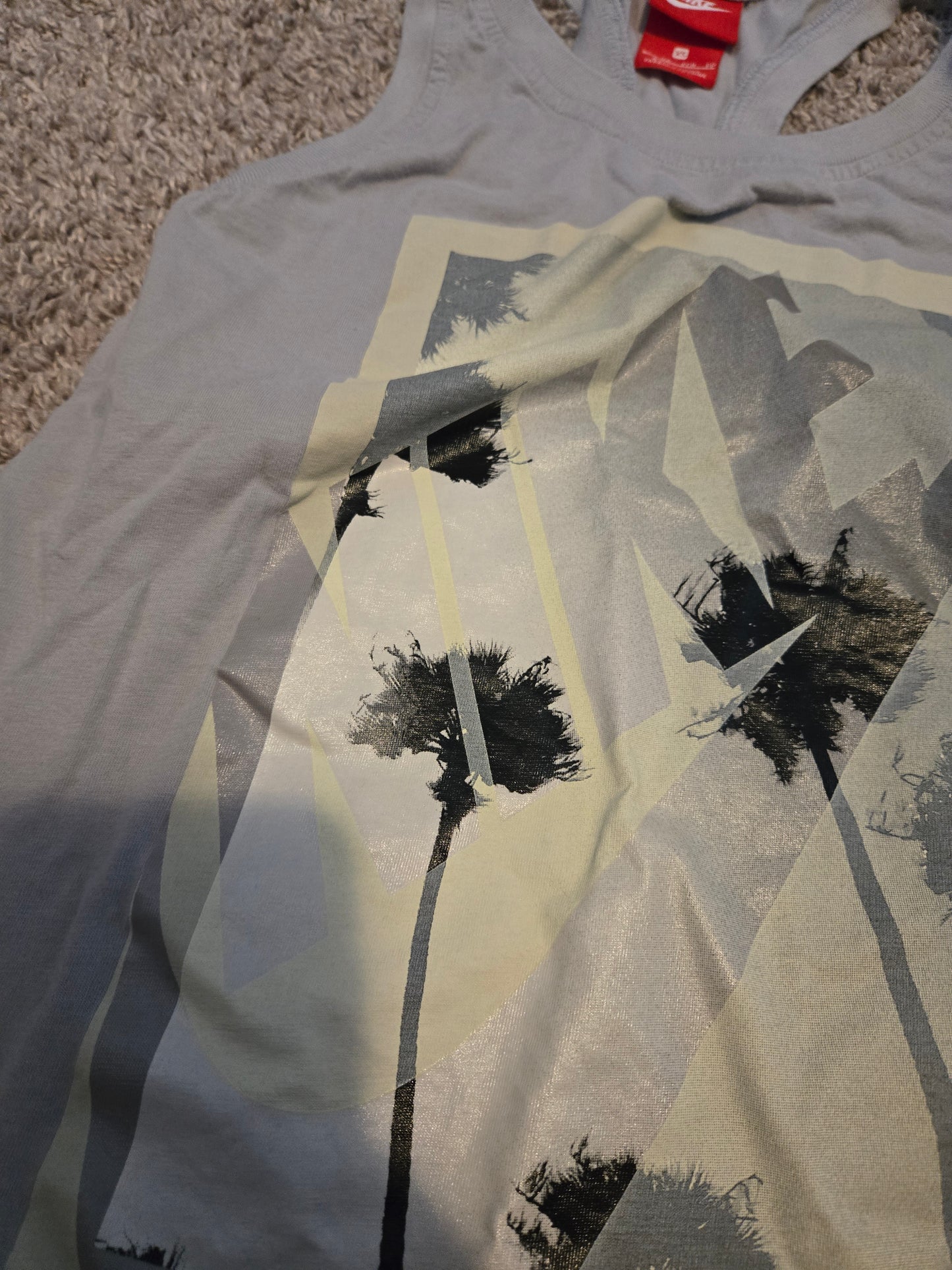 Nikee Gray Swoosh Racerback Tank Top