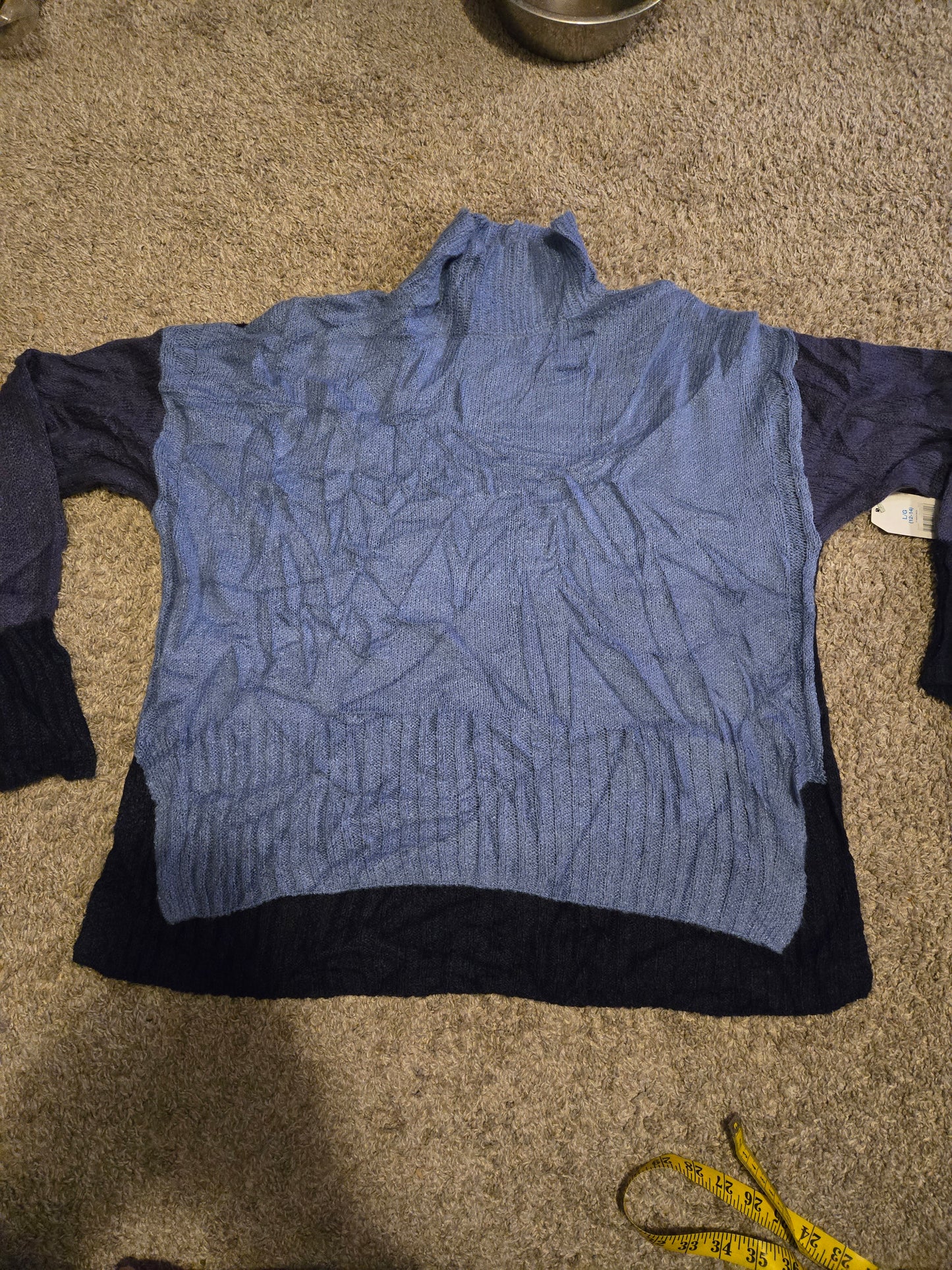 Time Tru Blue Lightweight Knit Sweater Long Sleeve NWT
