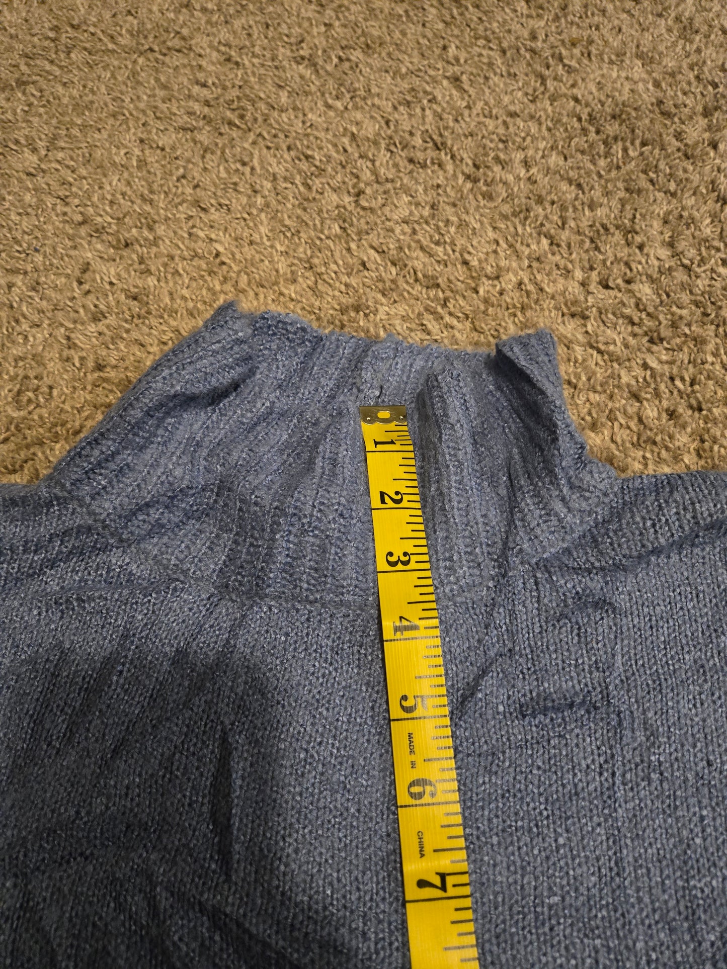 Time Tru Blue Lightweight Knit Sweater Long Sleeve NWT