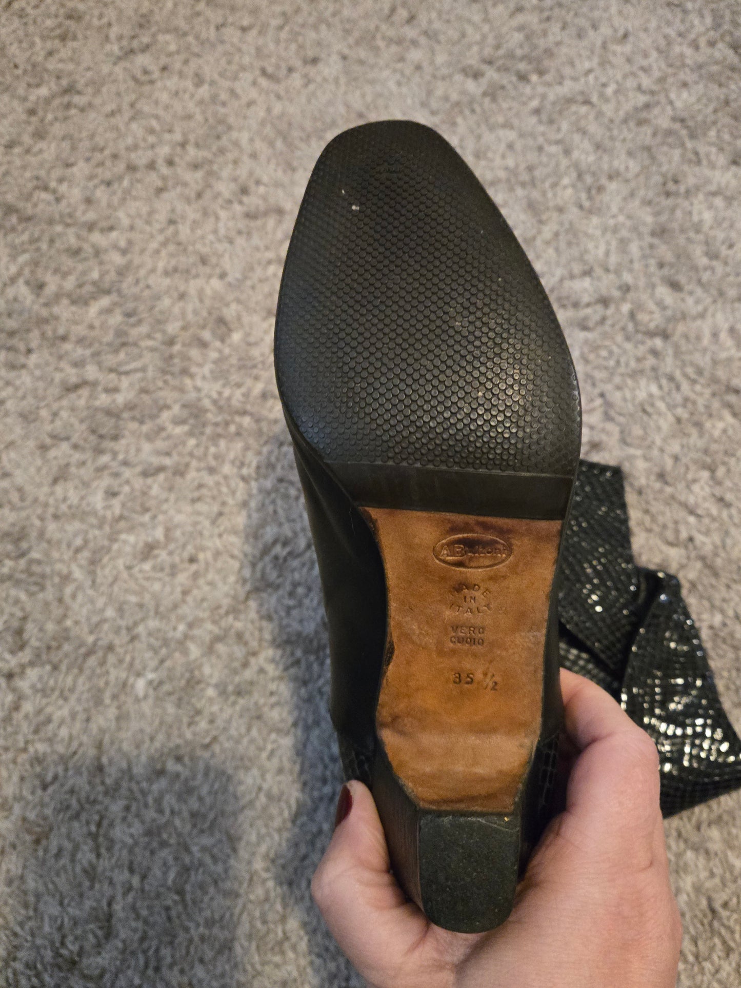 ABulzone Midcalf Black Pull on Boots 2in Heel