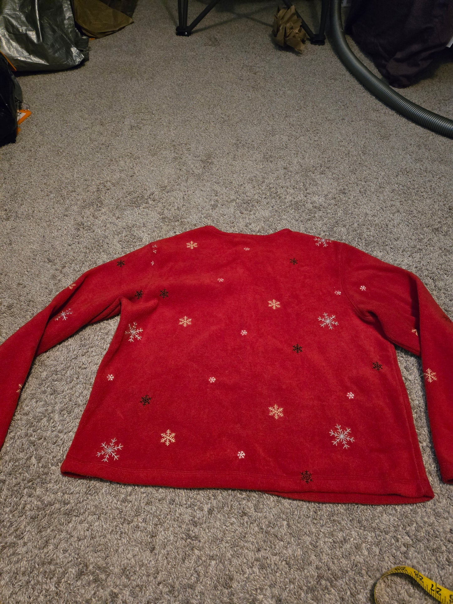 C&B Sport Petite Fleece Zip Up Long Sleeve Red Sweater