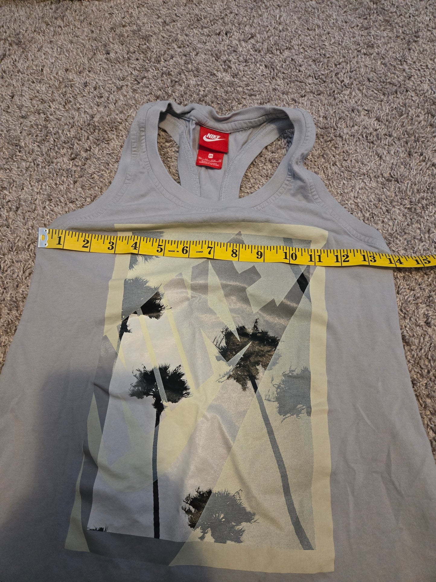 Nikee Gray Swoosh Racerback Tank Top