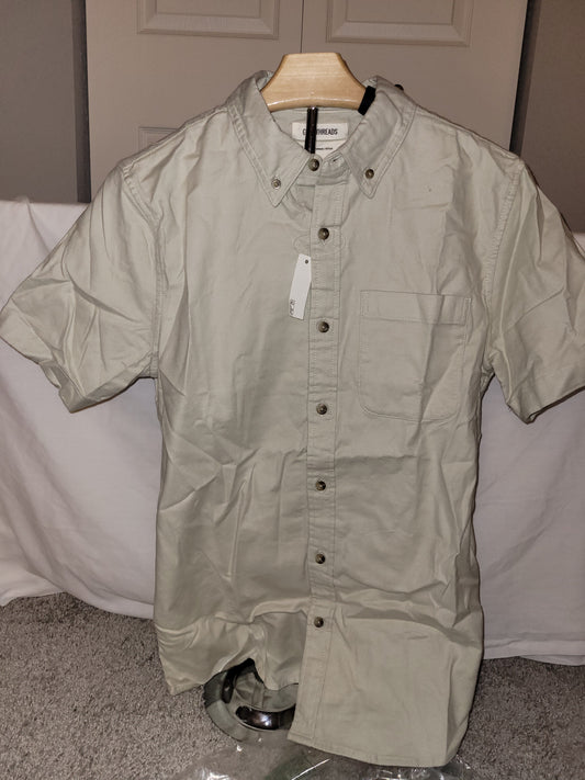 GoodThreads Beige Oxford Short Sleeve Shirt - New