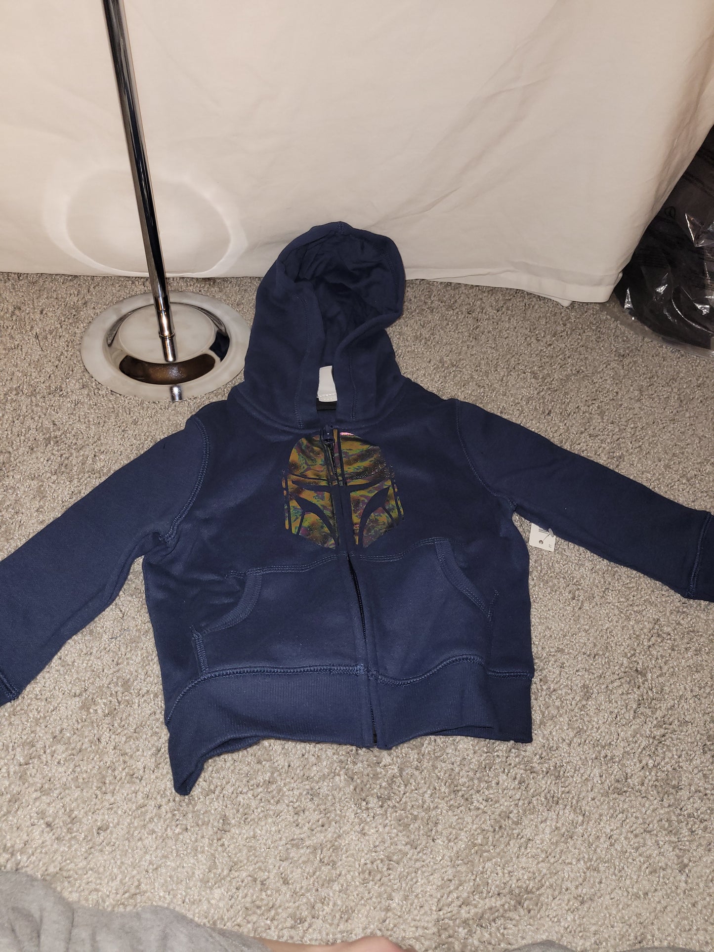 Navy Blue Spotted Zebra Boba Fett Star Wars child's Zip - New up Hoodie